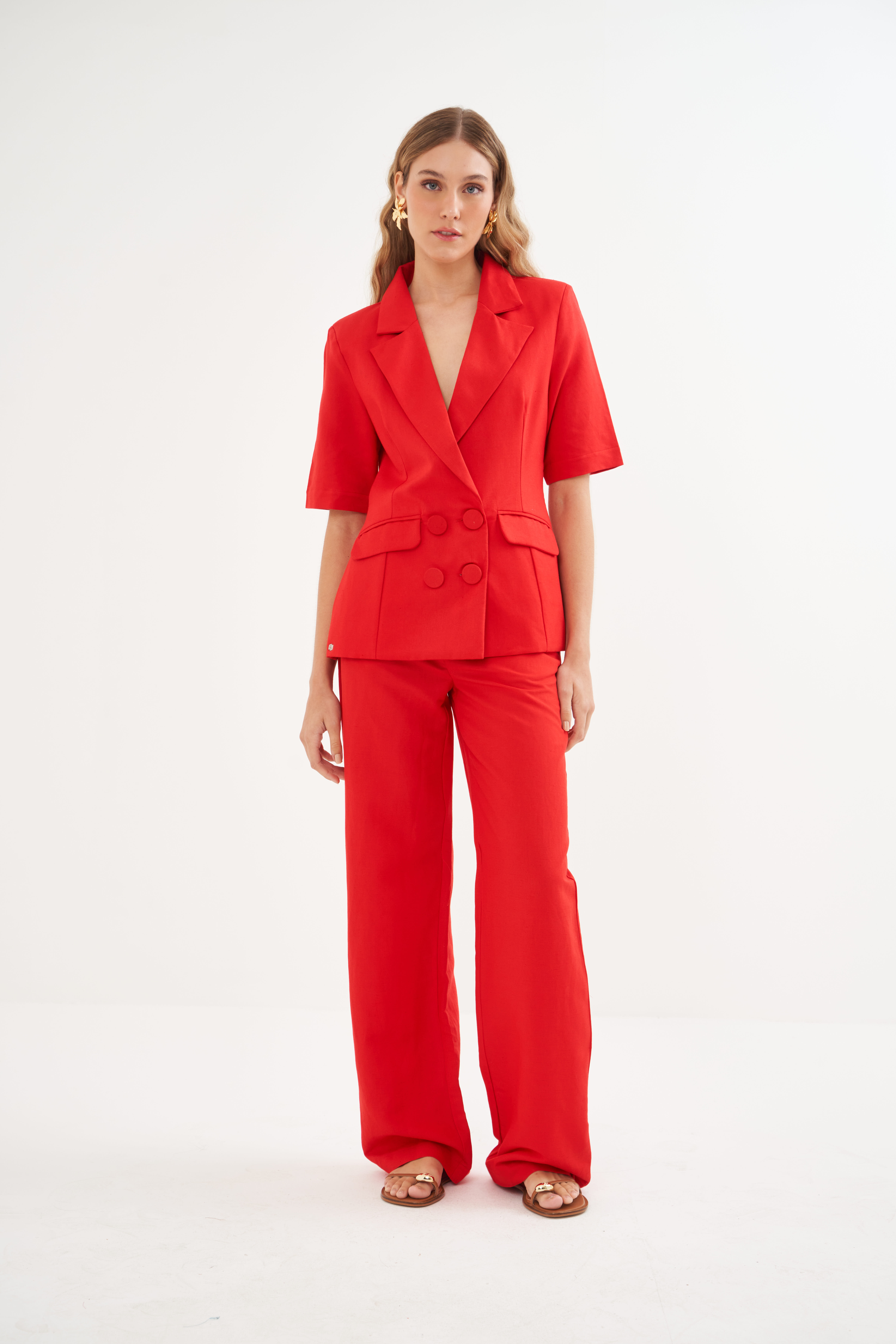 CALÇA LINHO 38 VERMELHO IFE