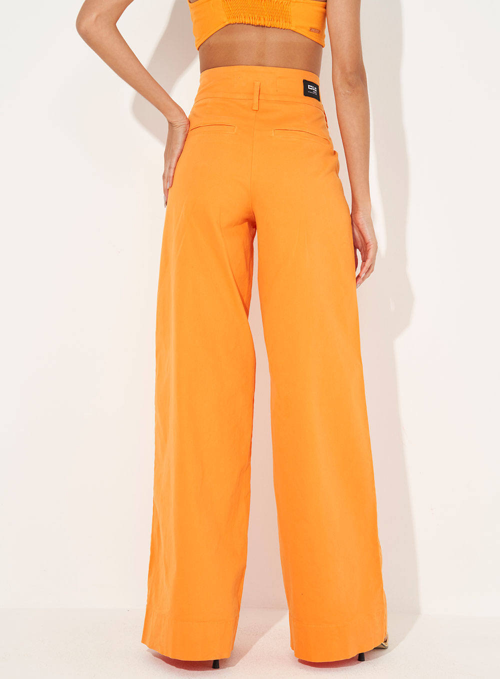 CALÇA SARJA PANTALONA 46 LARANJA ALPER