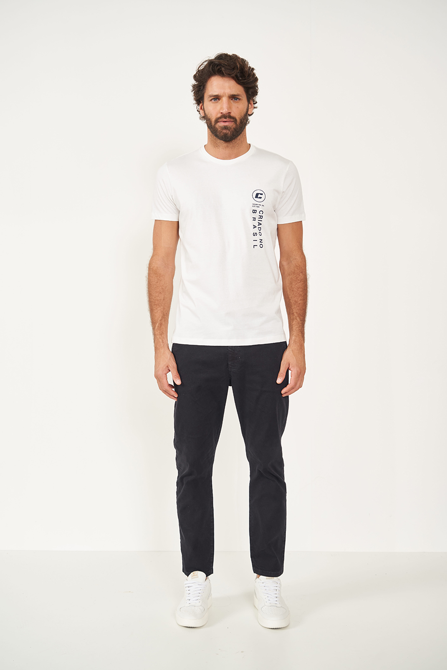 CALÇA SARJA RETA 44 BRANCO