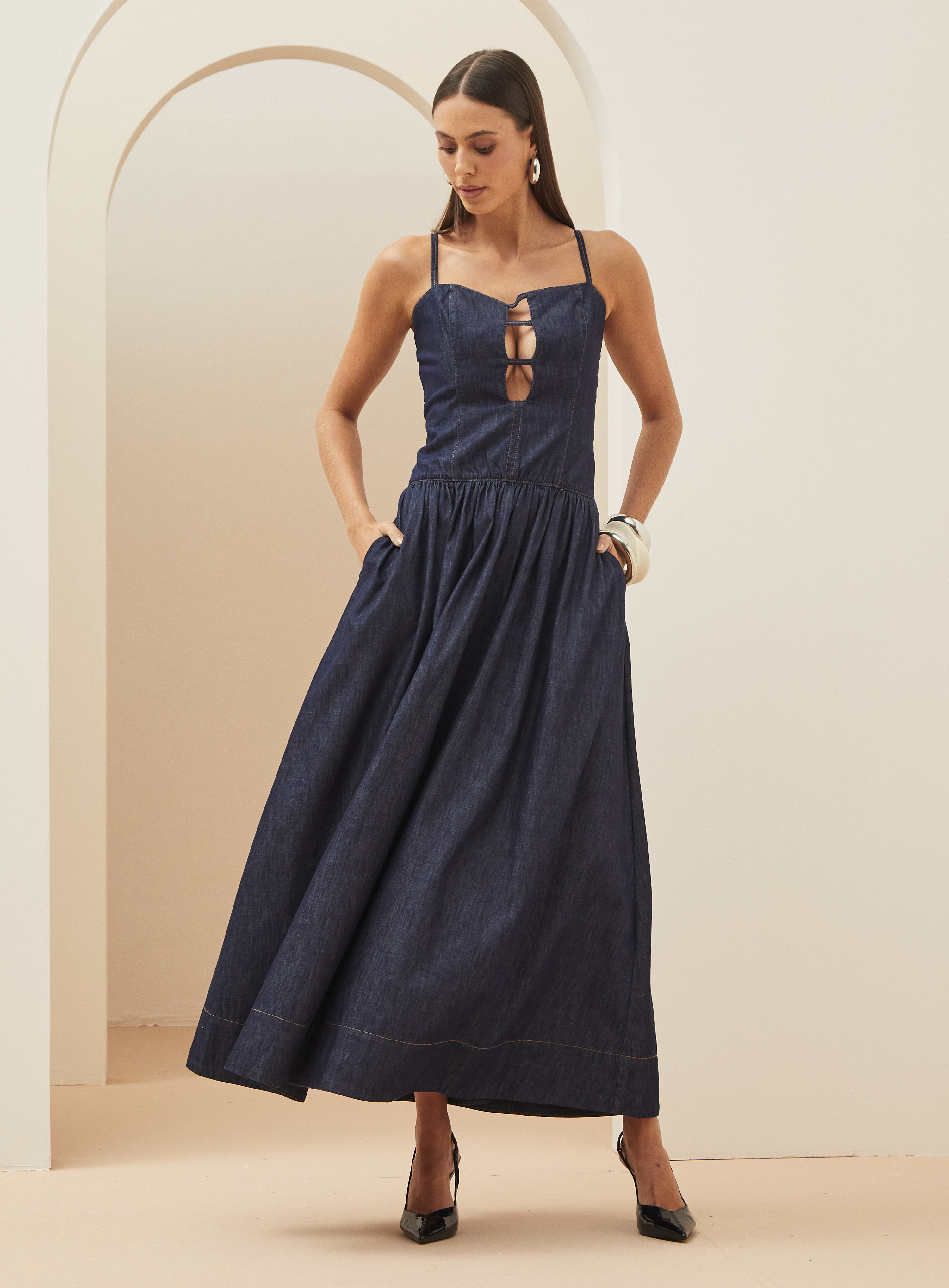 VESTIDO JEANS FORUM TUFI DUEK M INDIGO
