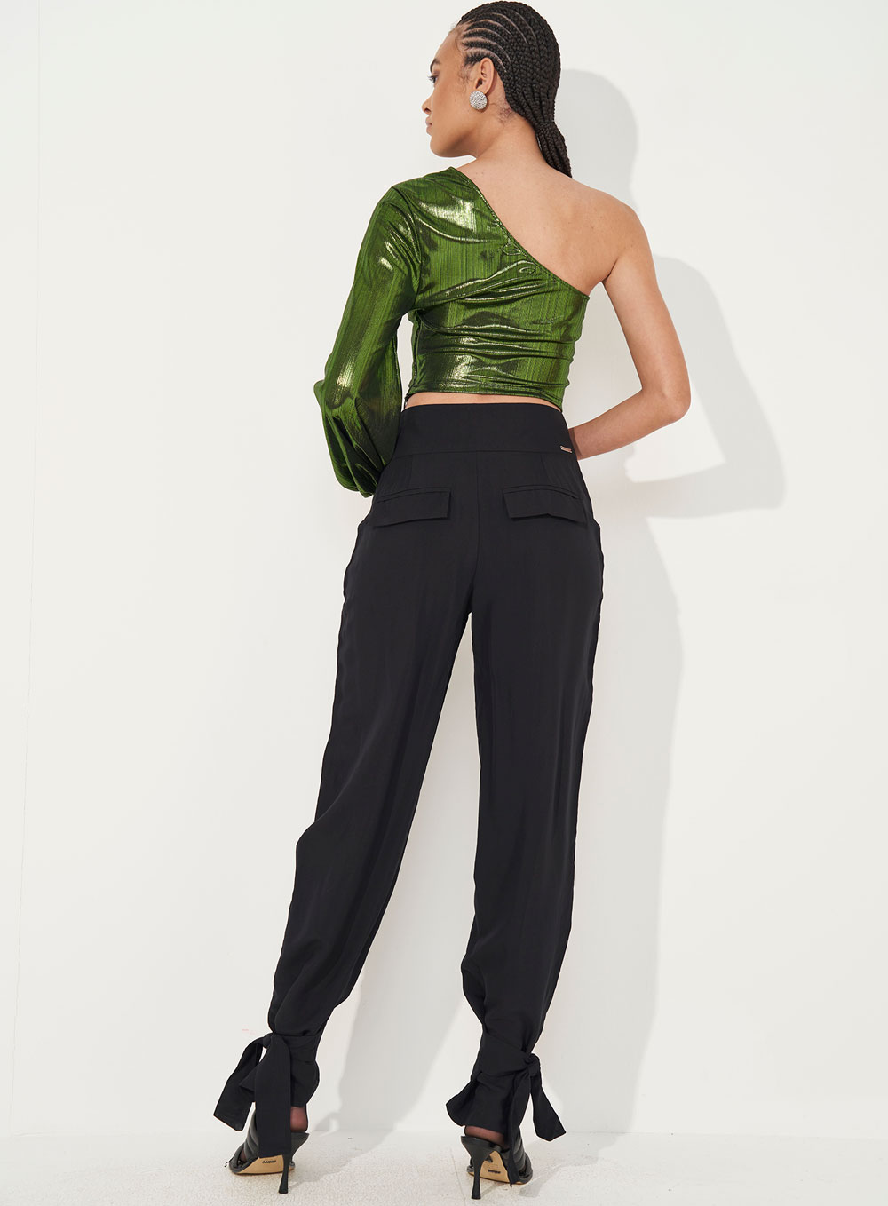BLUSA METALIZADA 36 VERDE BRAVA
