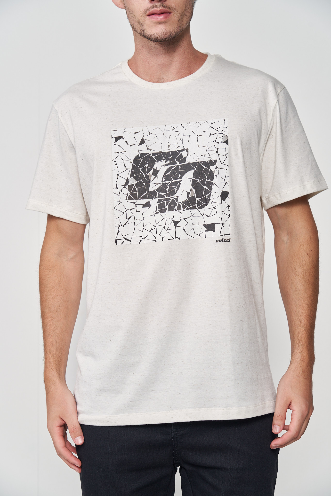 CAMISETA LINHO GG OFF/BEGE