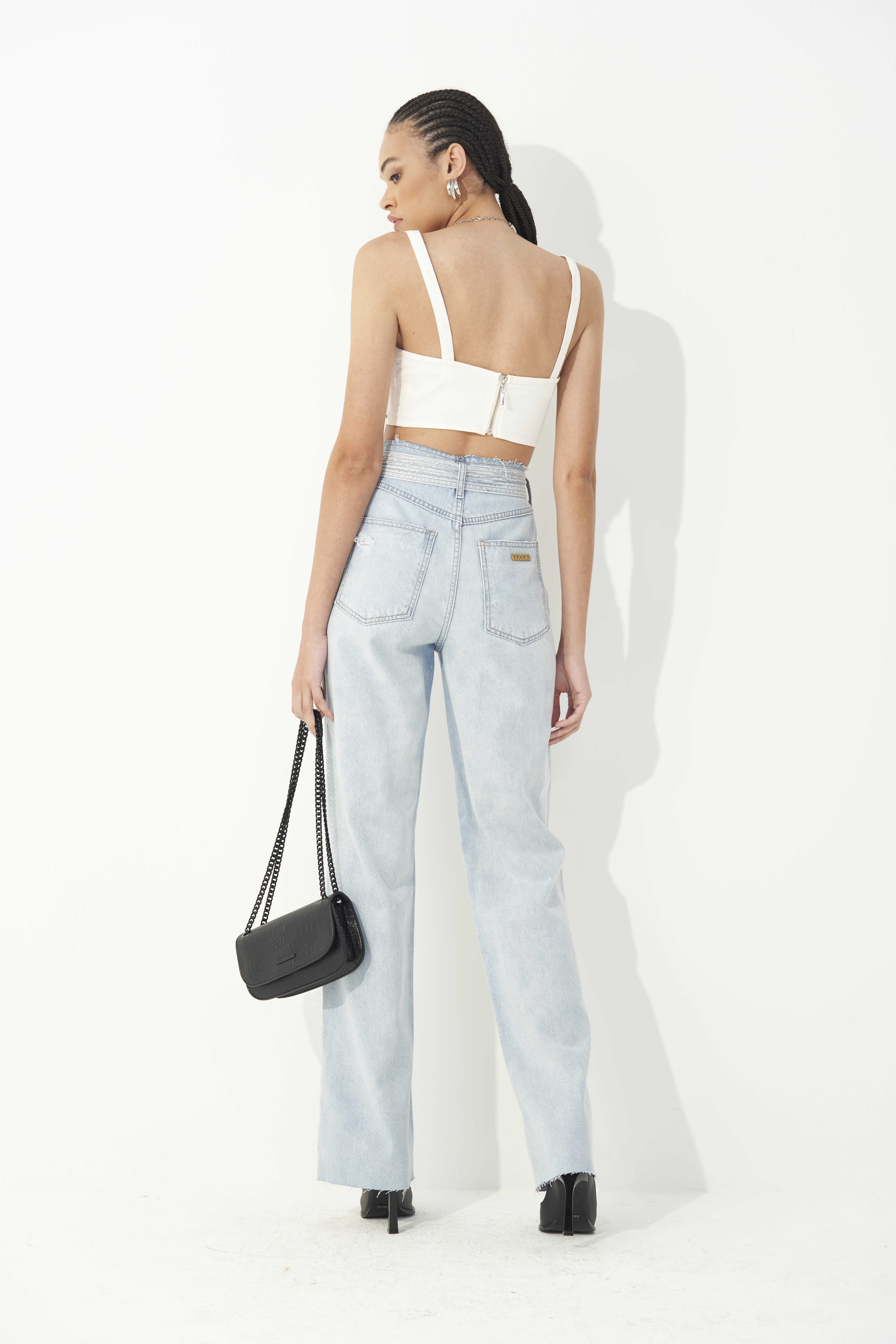 CALÇA JEANS JULIETTE COM CINTO 40 INDIGO
