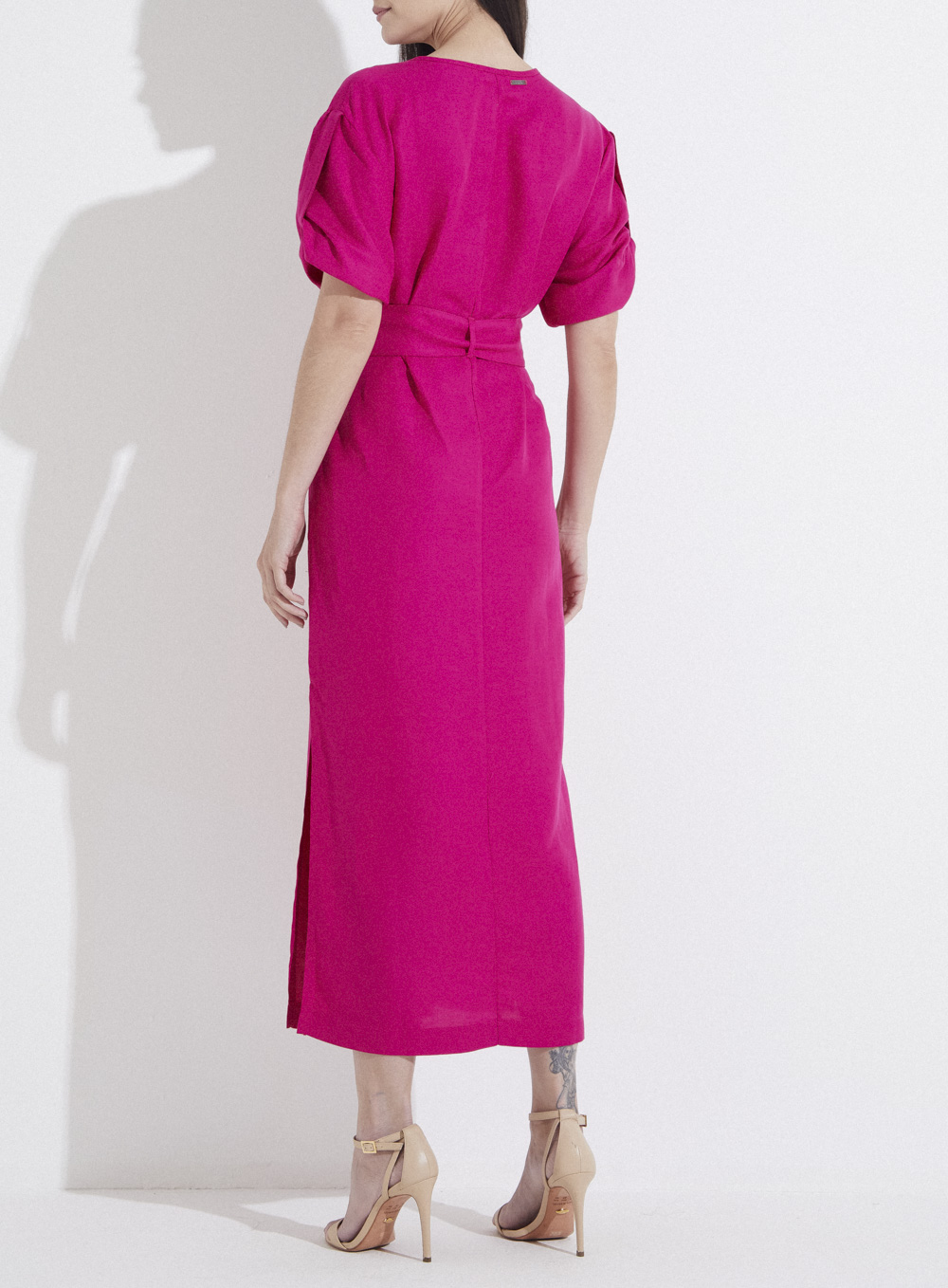 VESTIDO LINHO G ROSA PINK ROBIN