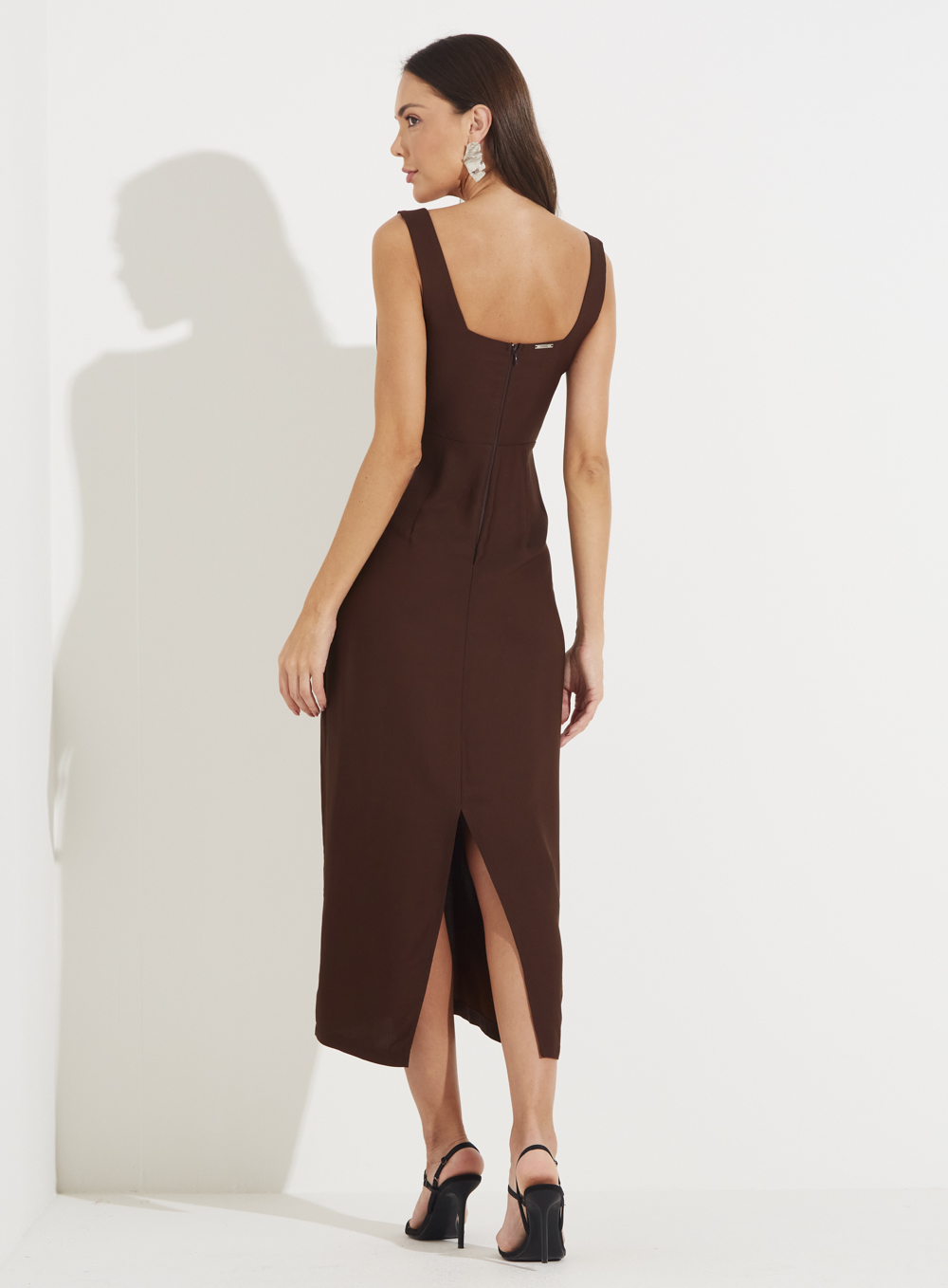 VESTIDO FORUM M MARROM NOBUCK
