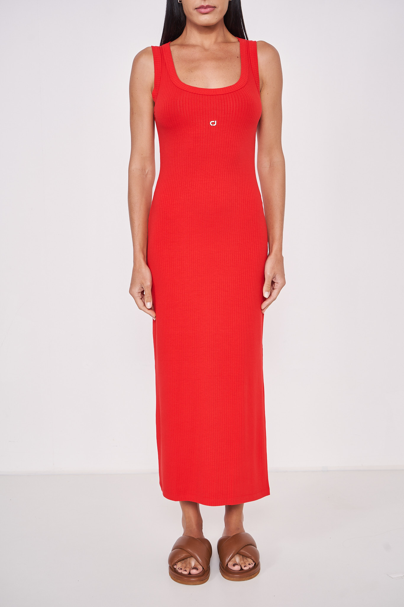 VESTIDO CANELADO G BEGE TAUPE