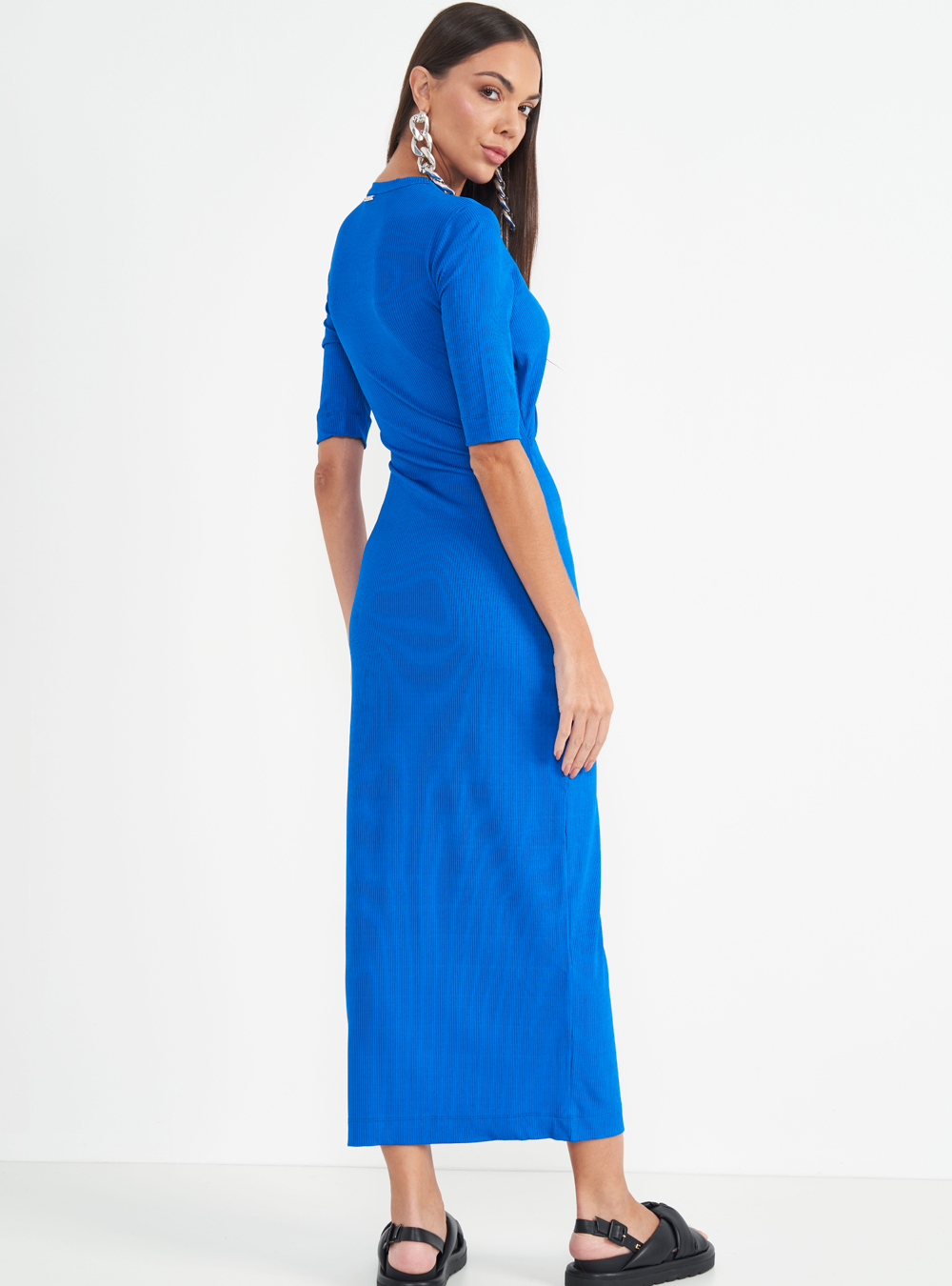 VESTIDO CANELADO G VERDE GATONE