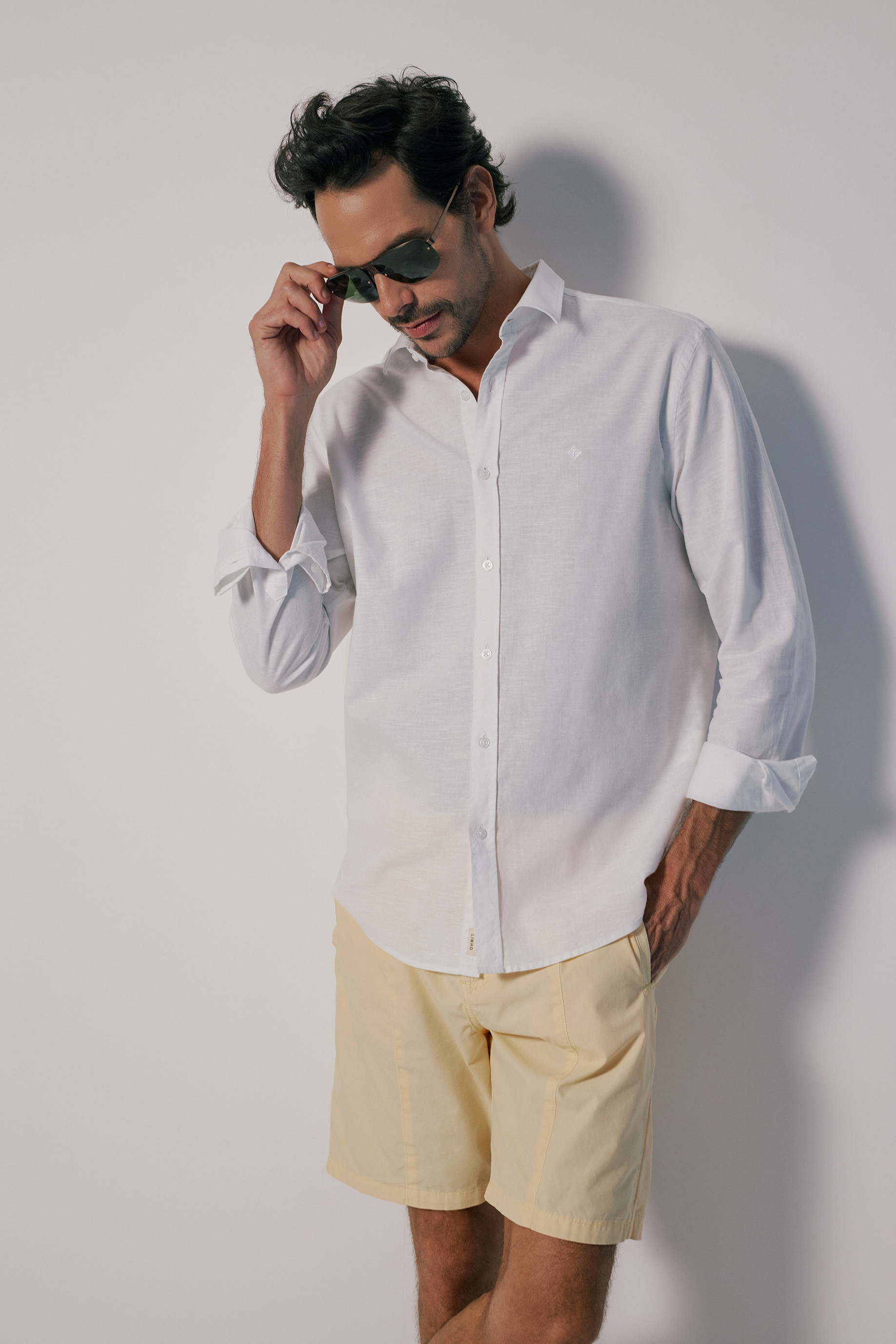 CAMISA LINHO RELAX GG BEGE
