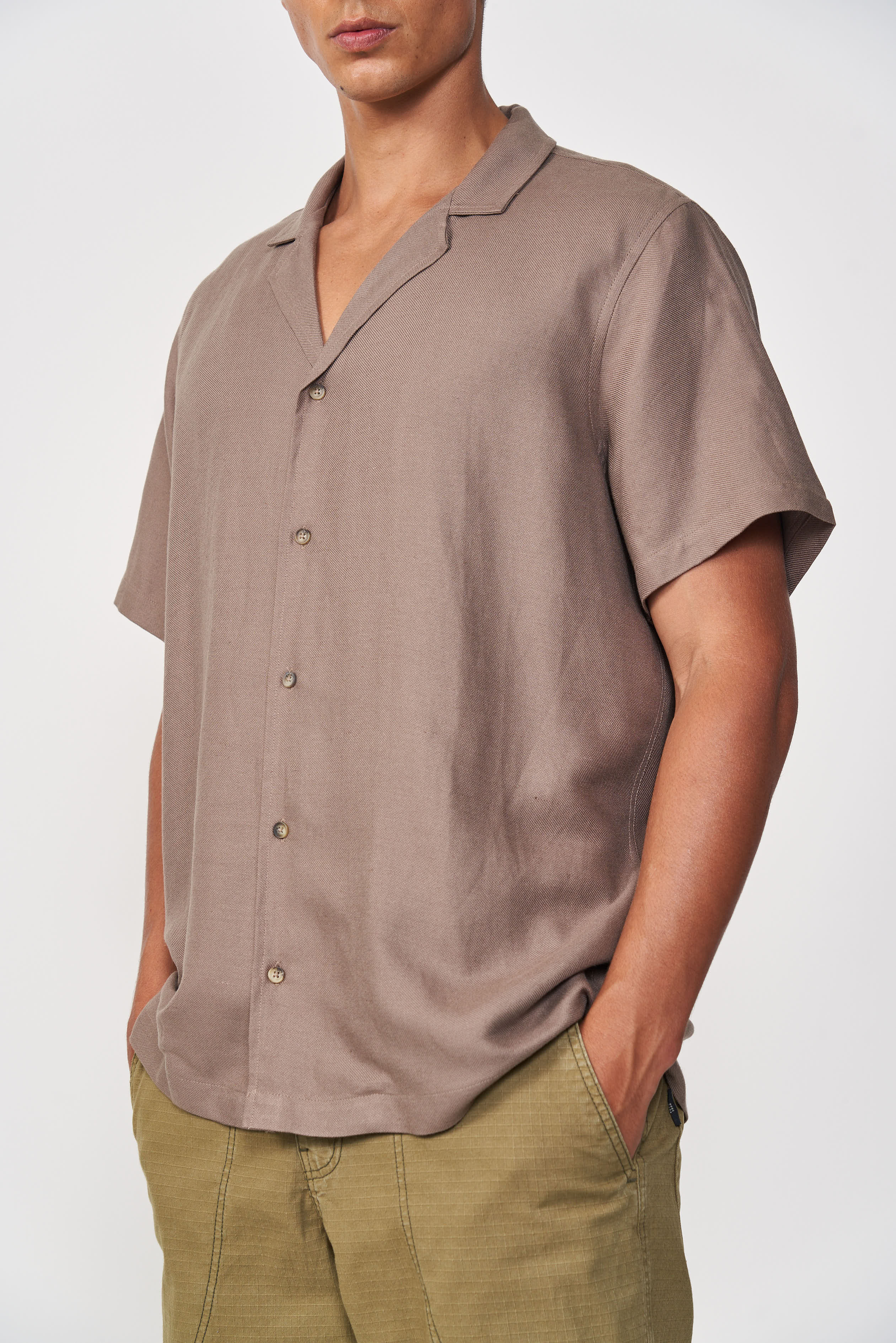 CAMISA LINHO M MARROM WOLF