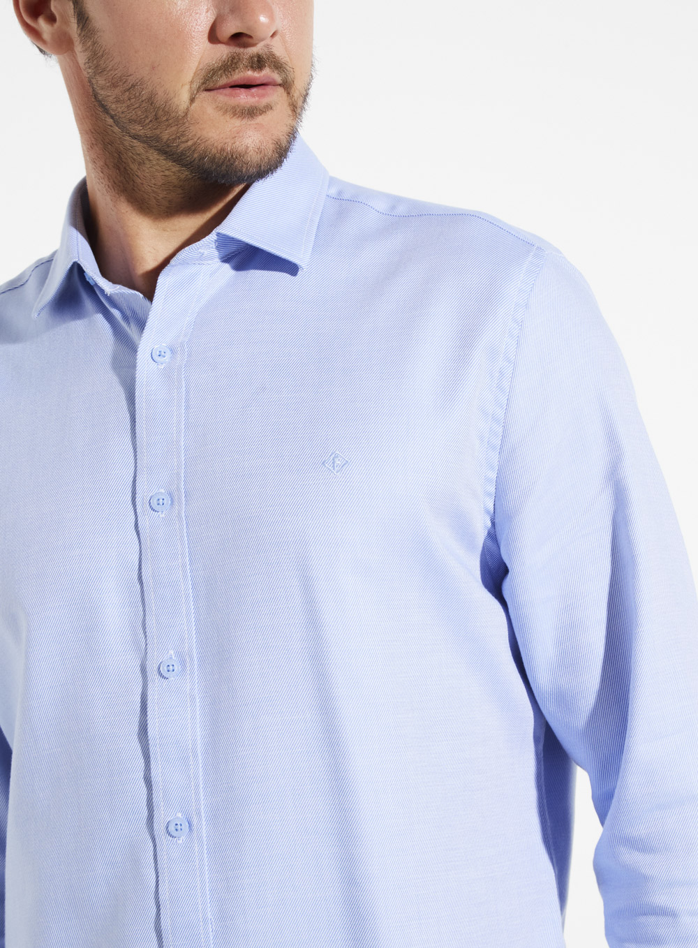 CAMISA SLIM FIT 3 AZUL/OFF