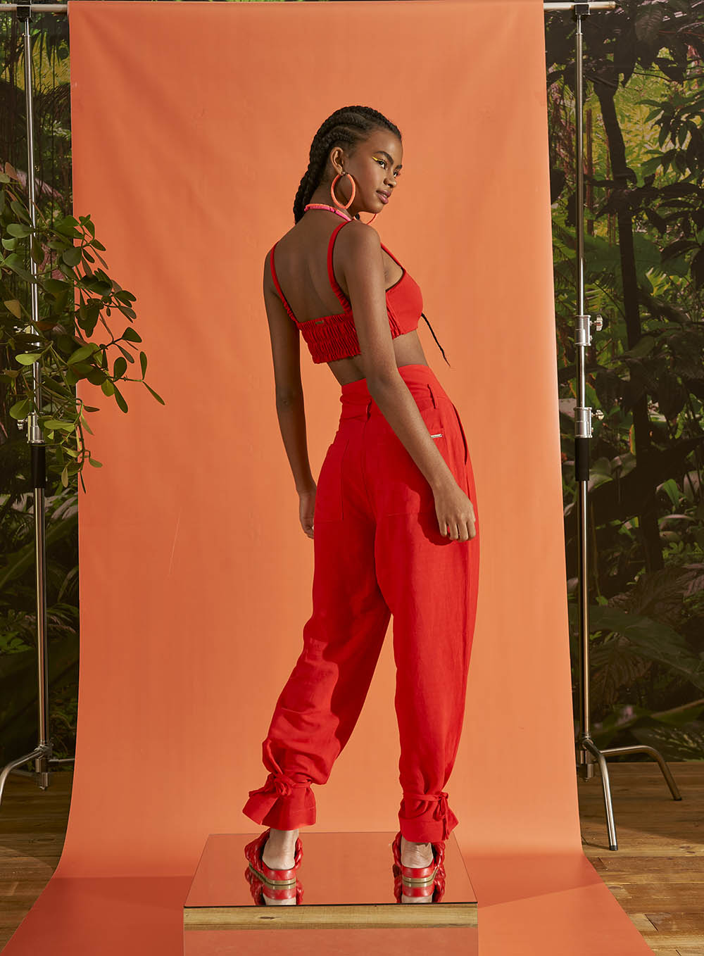 CALÇA LINHO 34 VERMELHO IFE