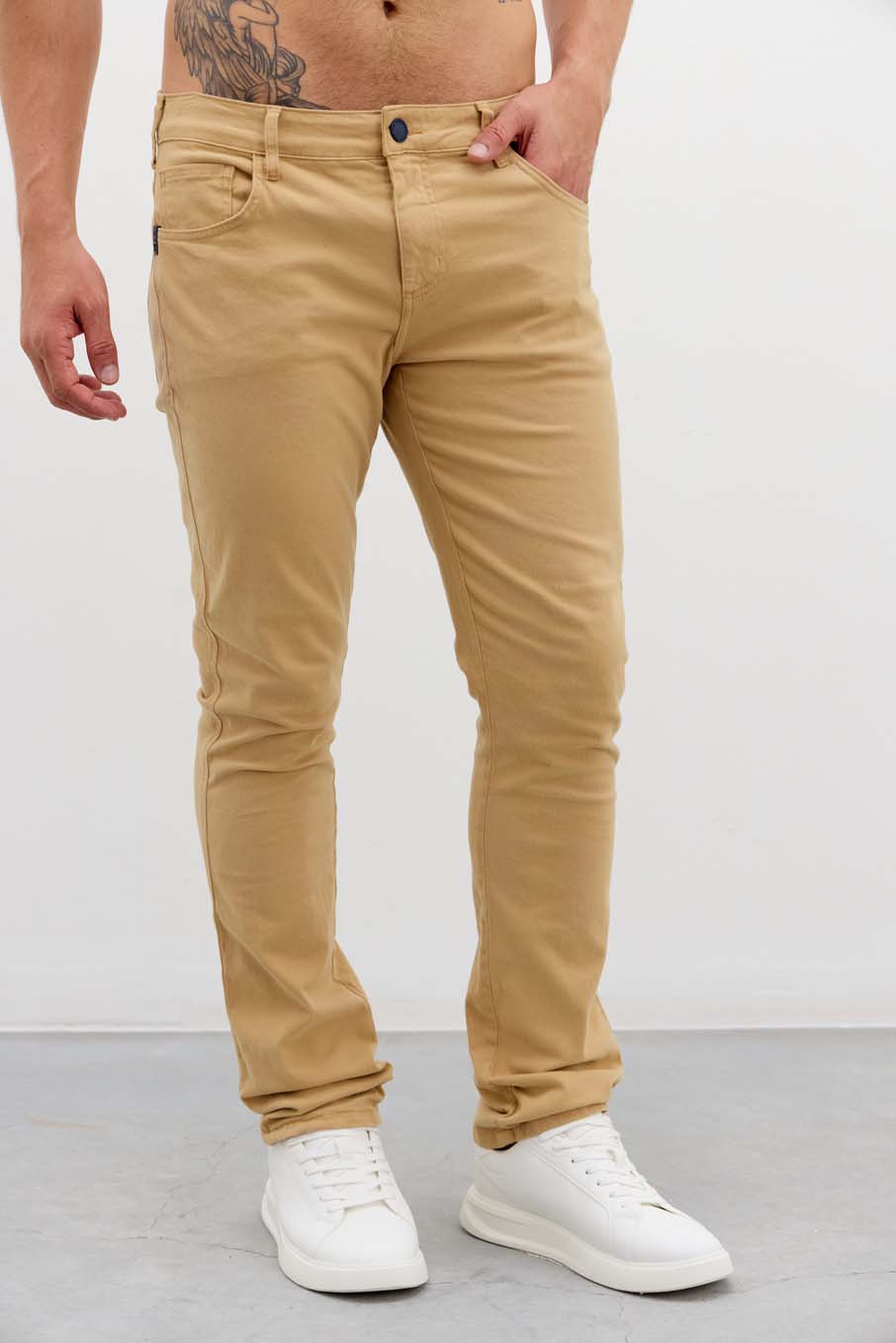 CALÇA SARJA GILSON 42 BEGE SOYBEAN