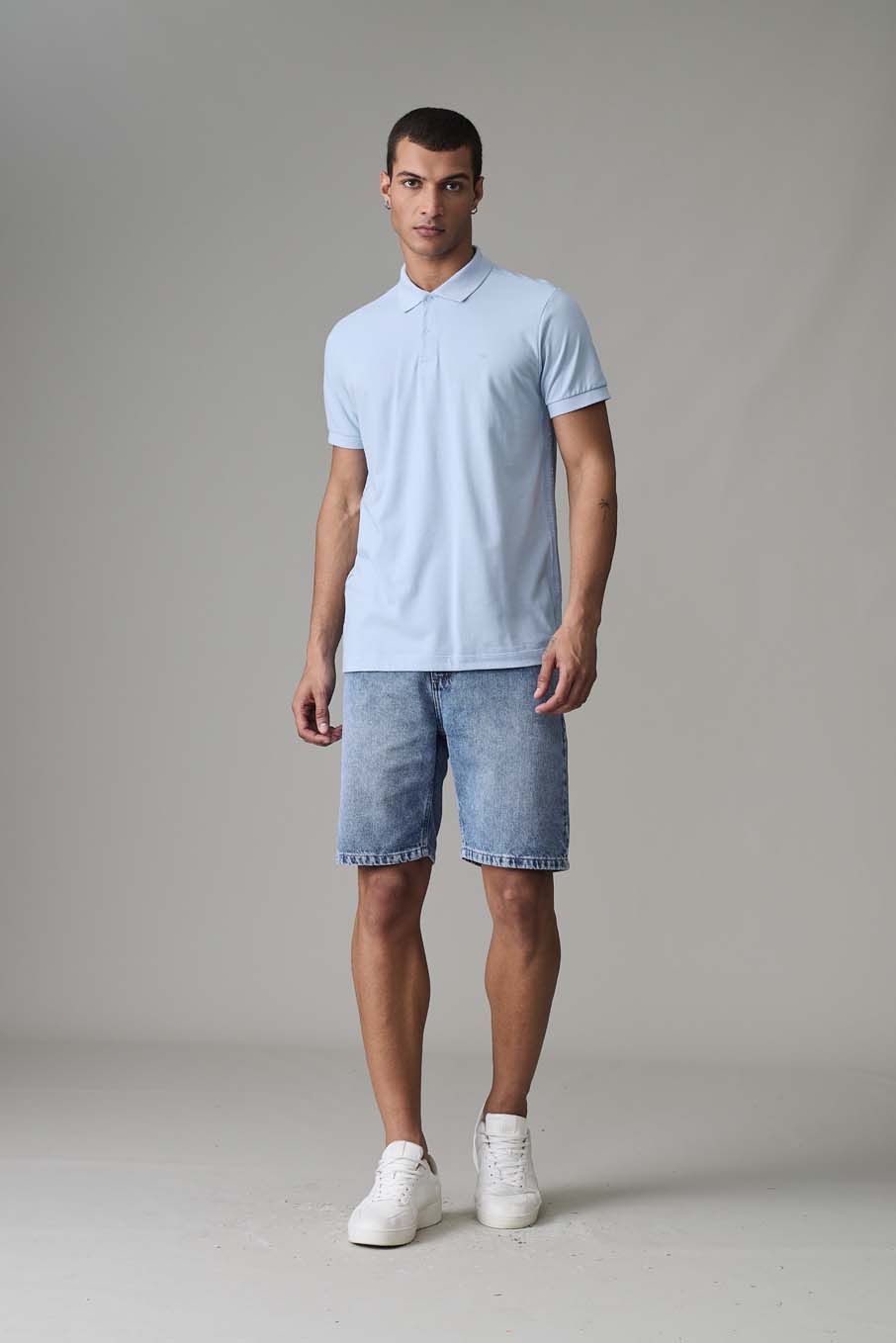 POLO TRITON M AZUL GRISACEO