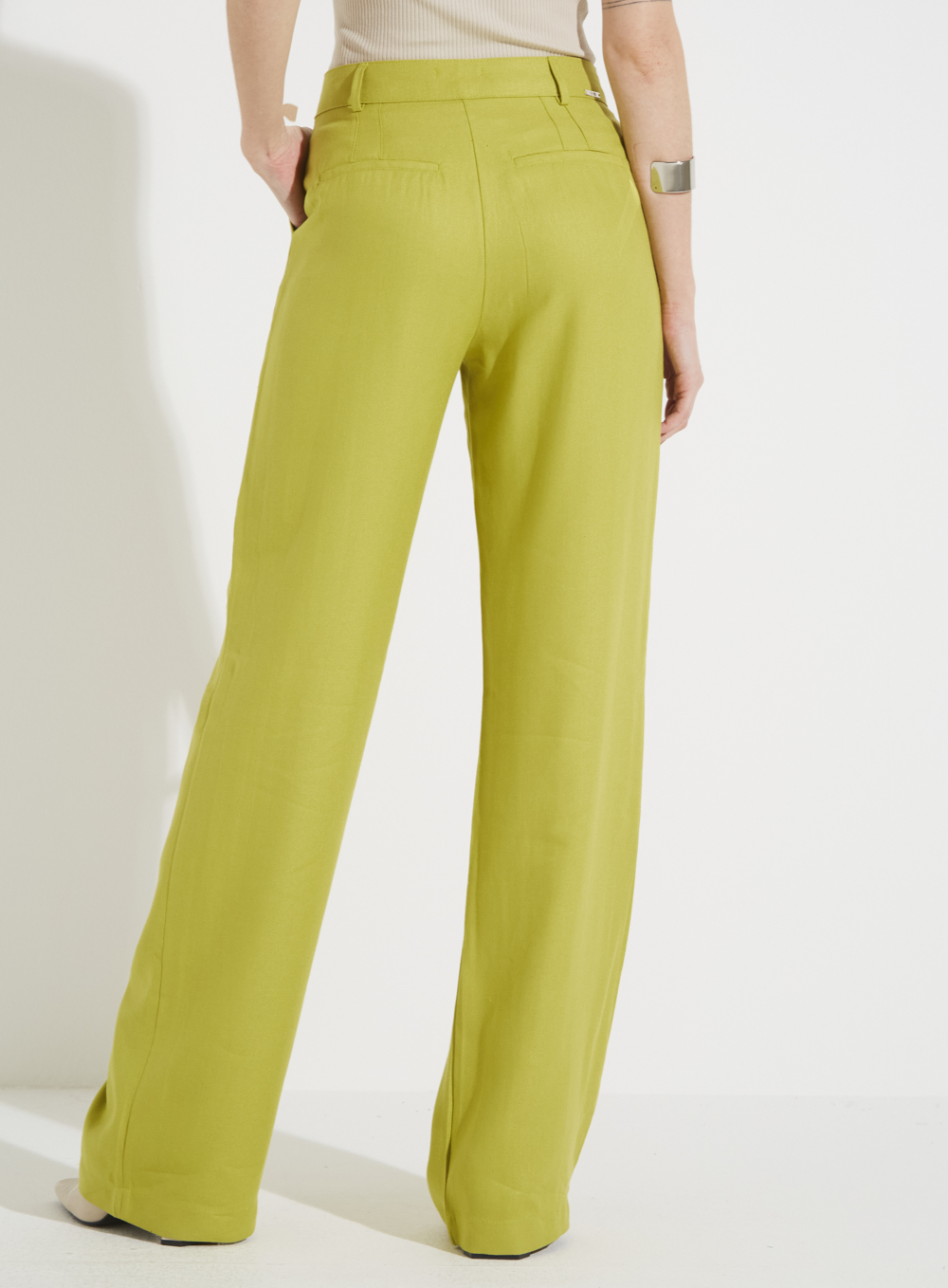 CALÇA LINHO 38 VERDE ESCILA