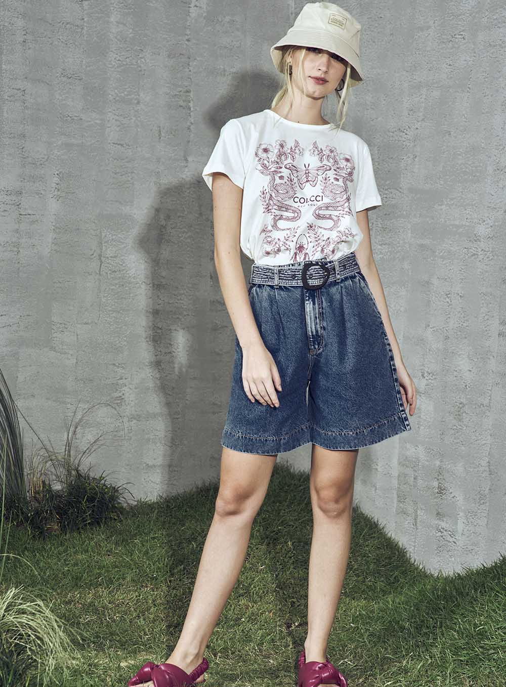 BERMUDA JEANS COM CINTO 36 INDIGO