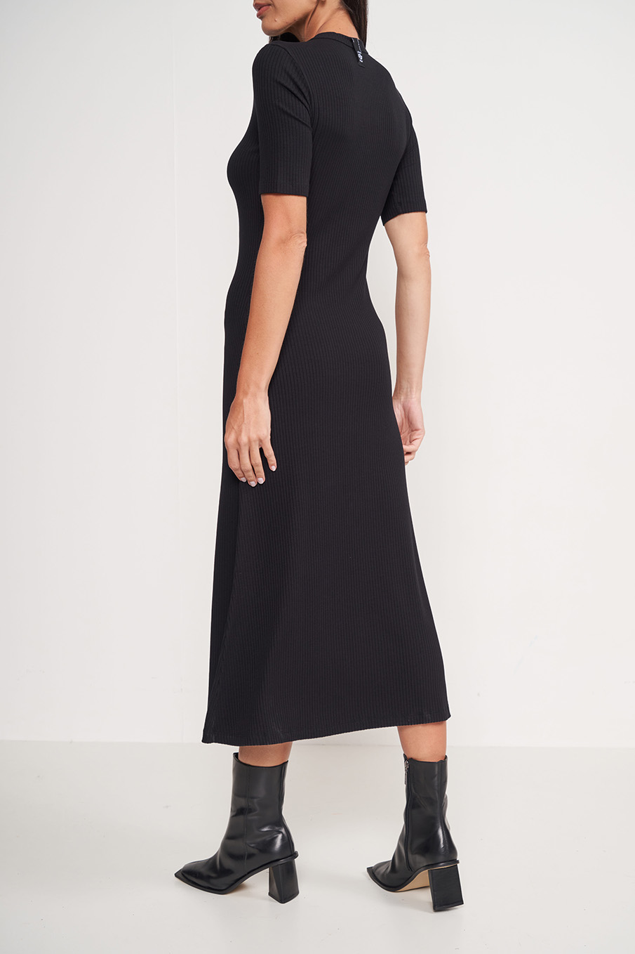 VESTIDO CANELADO PP MARROM FEIJO