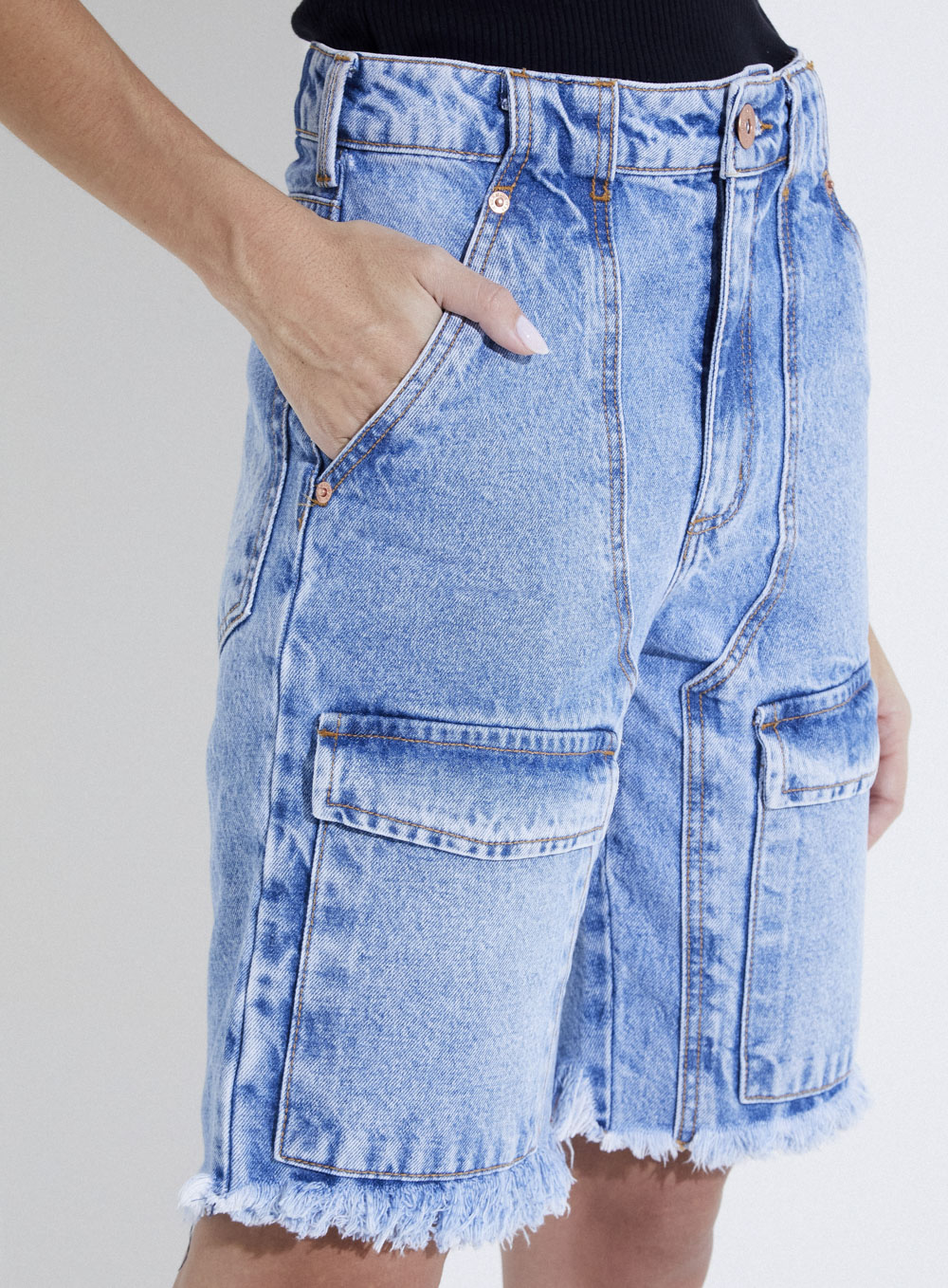 BERMUDA JEANS 38 INDIGO