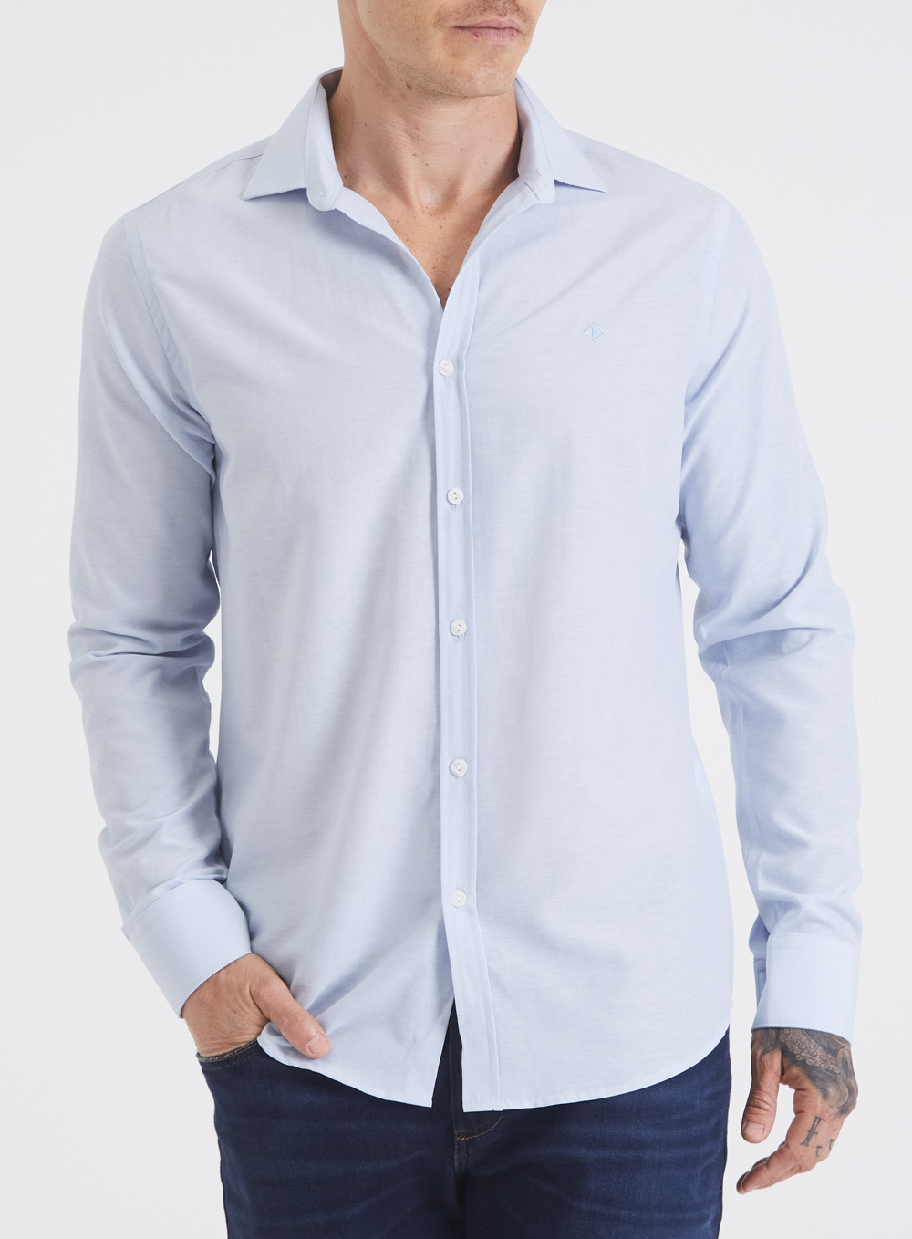 CAMISA SLIM FIT 4 AZUL/BRANCO