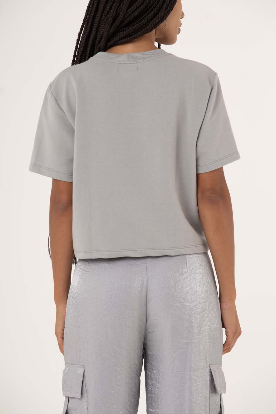 CAMISETA MOLETOM P CINZA FOGGY DAY