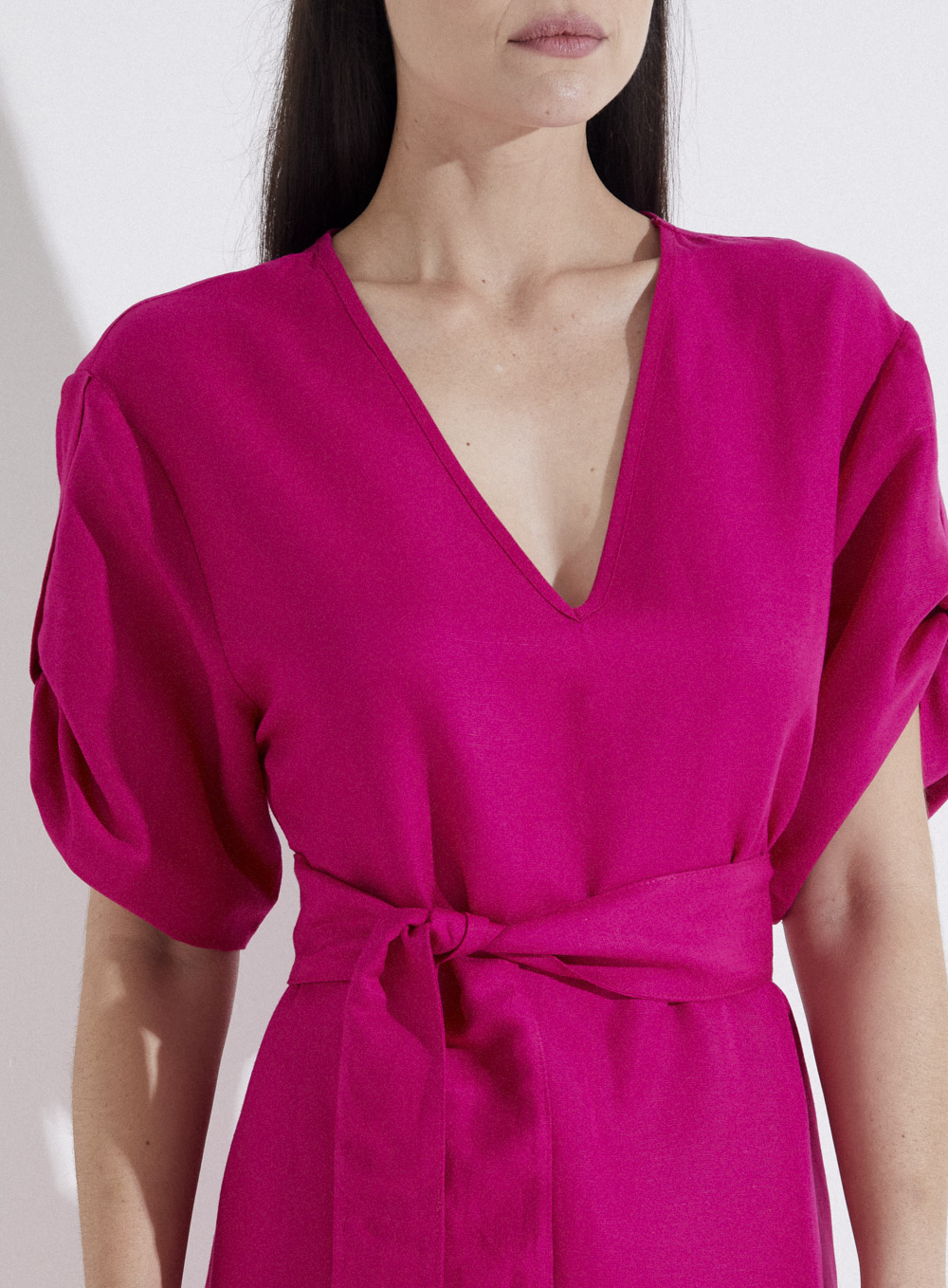 VESTIDO LINHO G ROSA PINK ROBIN