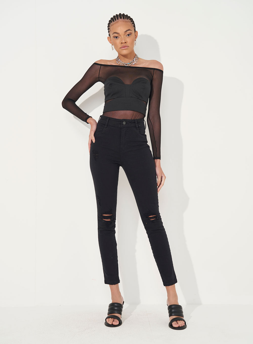 CALÇA SARJA KAREN 34 PRETO