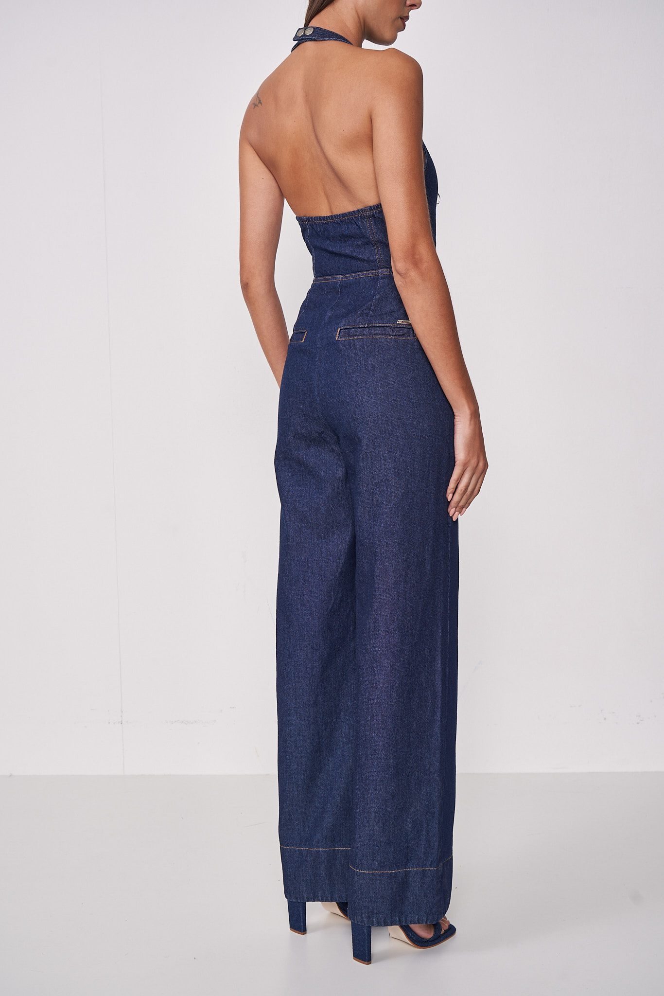 MACACÃO JEANS 38 INDIGO