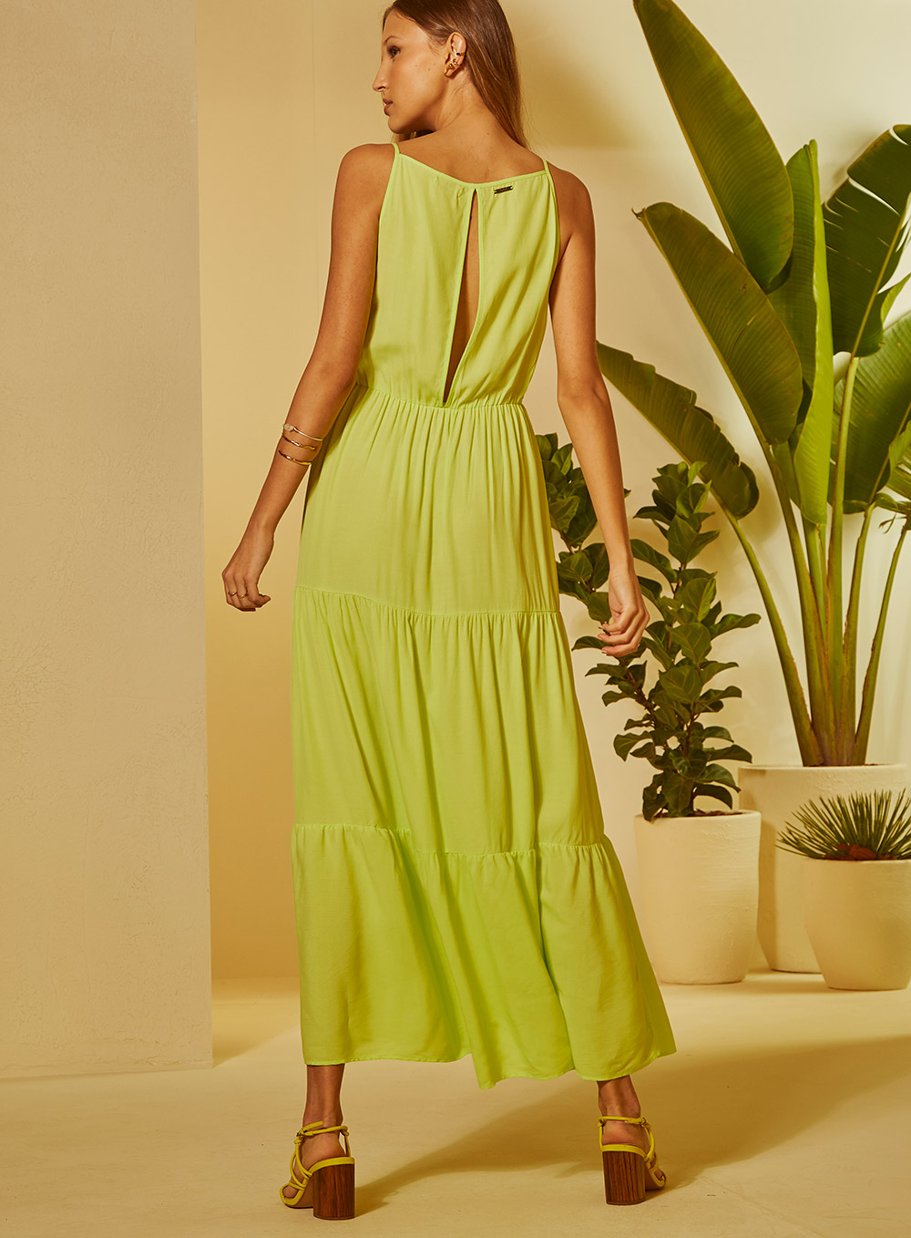VESTIDO LONGO FORUM P VERDE PLAYA VIS