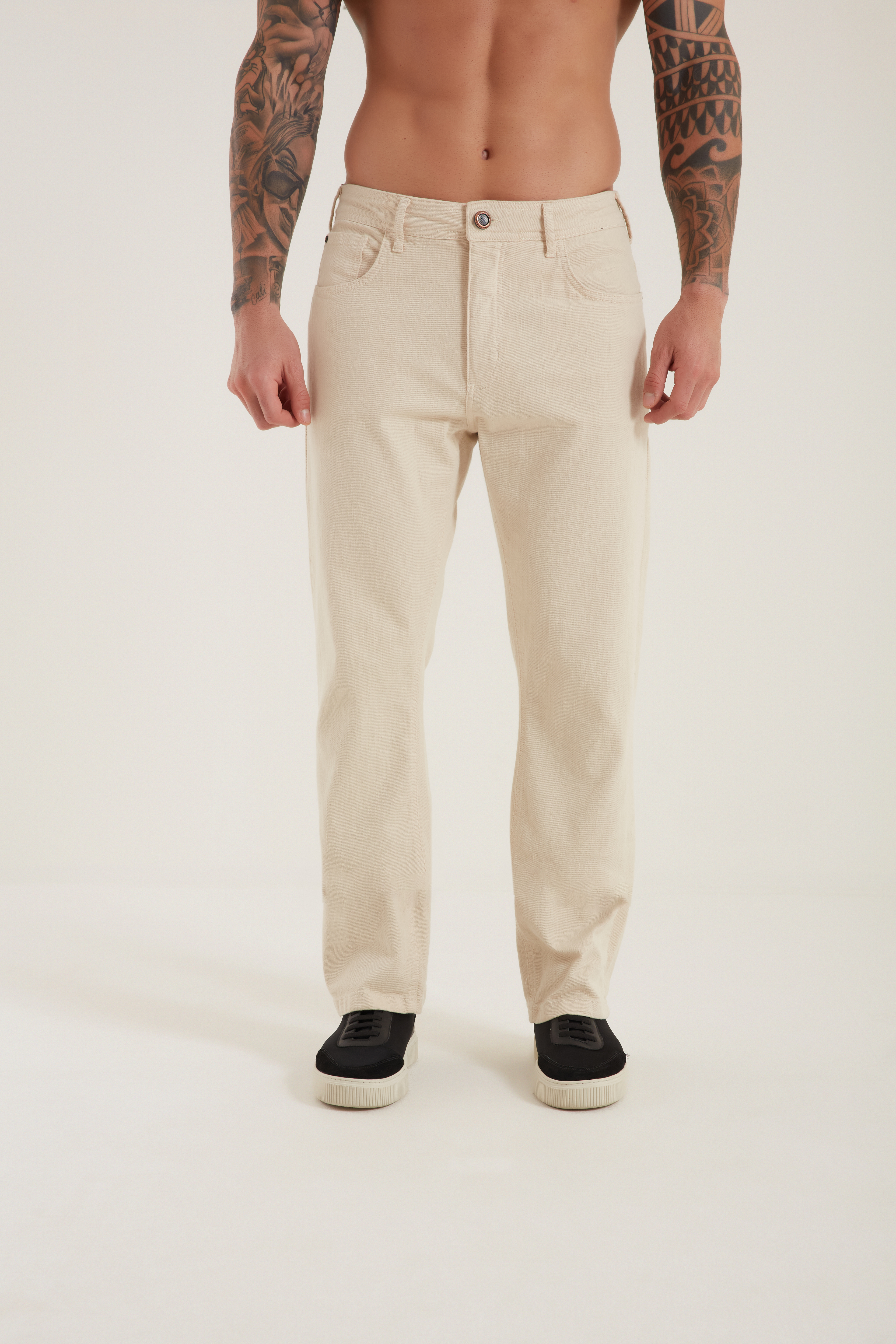 CALÇA SARJA LEO 42 BEGE ITALIAN