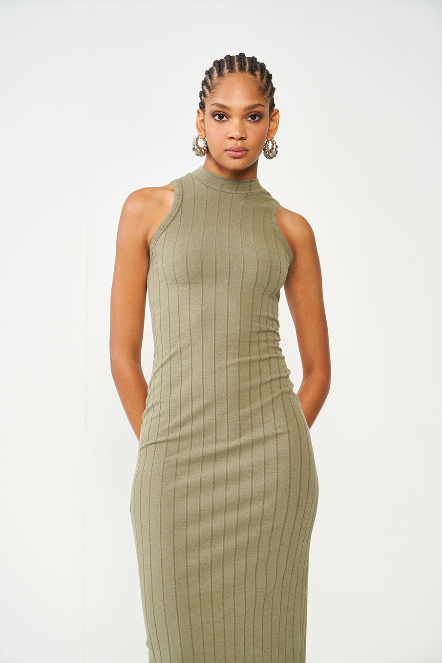 VESTIDO CANELADO G PRETO
