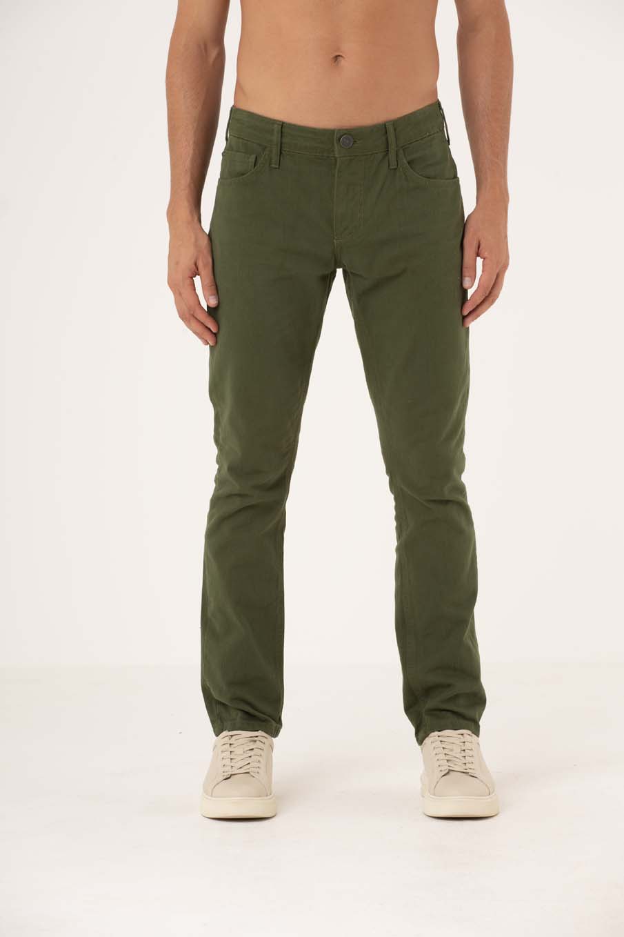 CALÇA SARJA GILSON 42 VERDE LIVAS