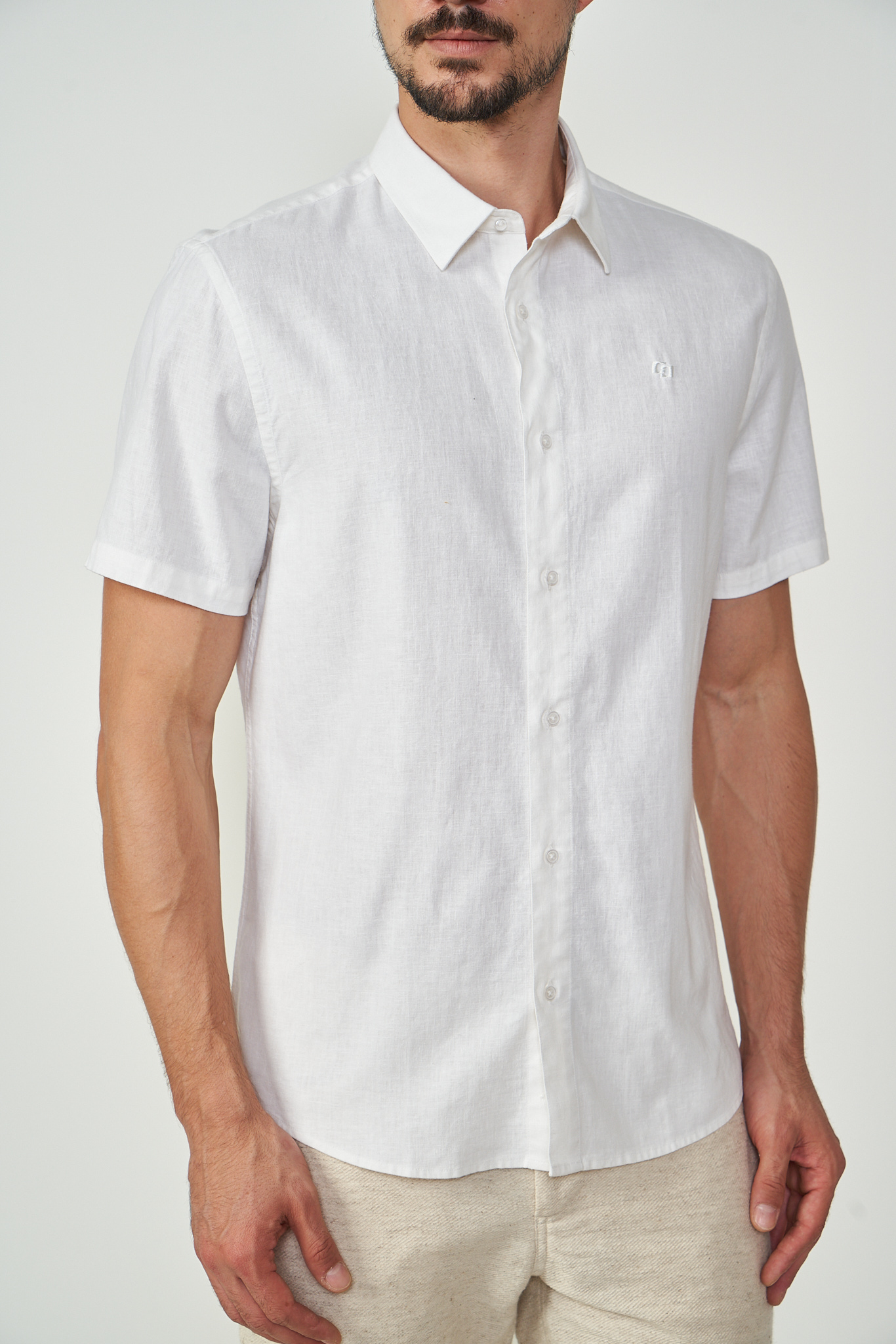 CAMISA LINHO RELAX GG BEGE TAUPE