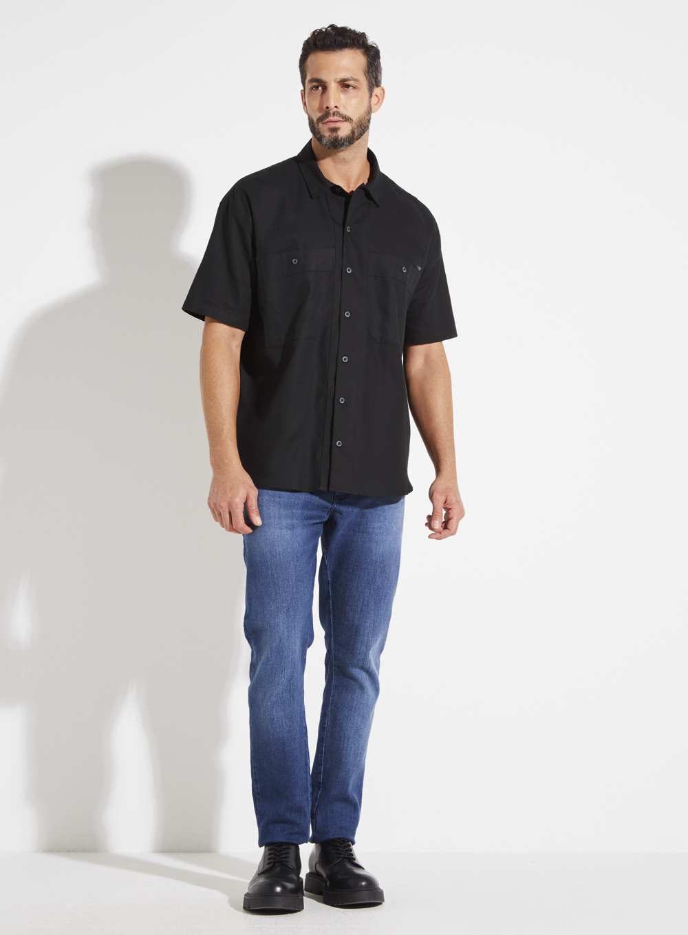 CAMISA LINHO BARCELONA M PRETO