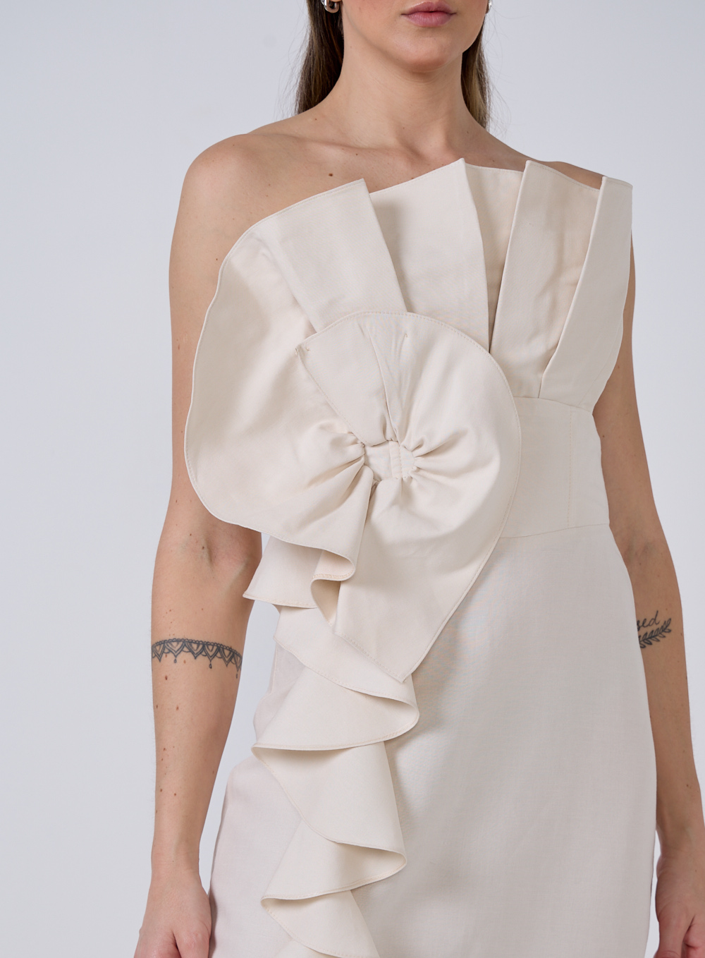 VESTIDO LINHO PP BEGE ITALIAN