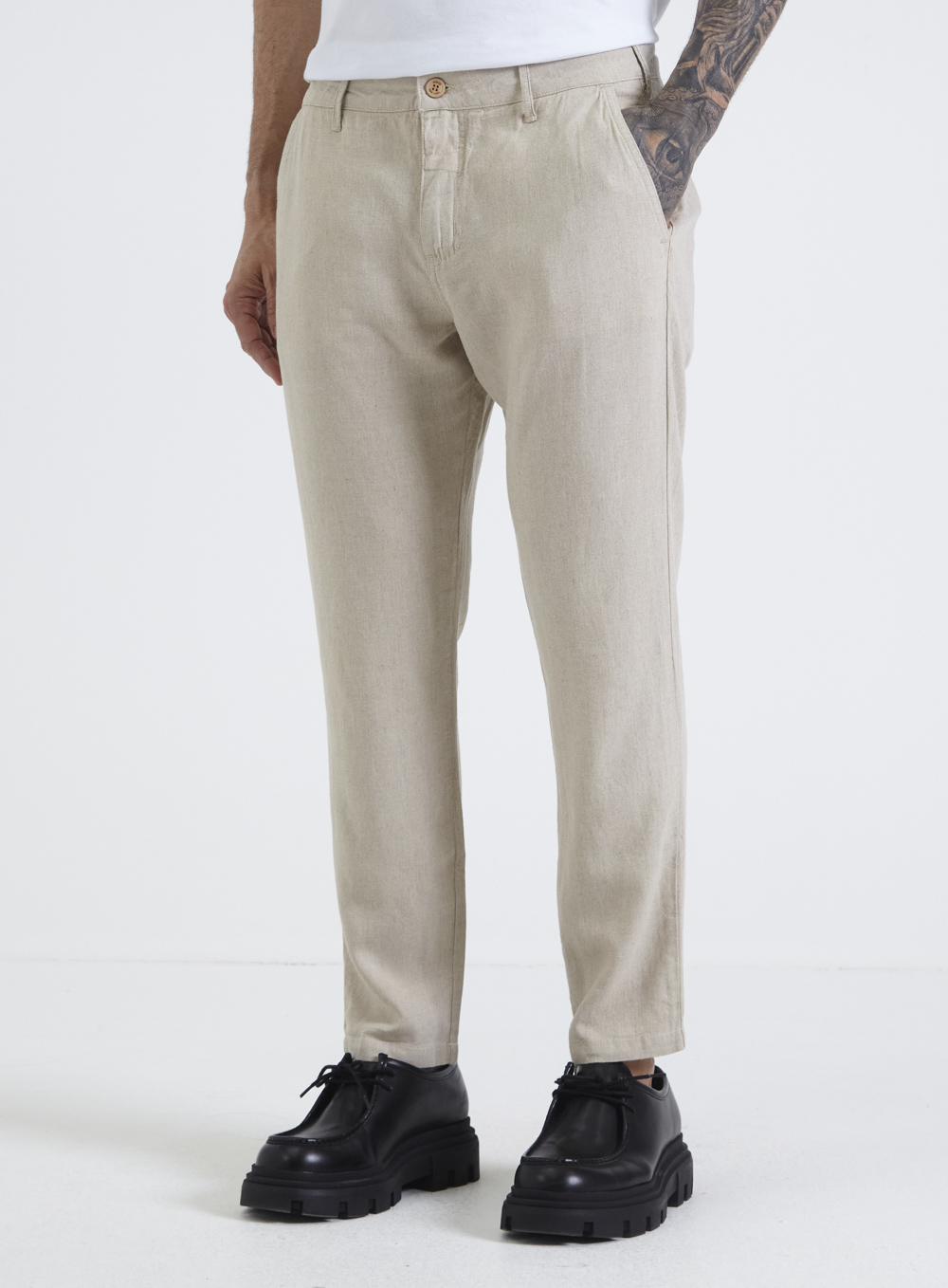 CALÇA LINHO 44 VERDE KAMPALA