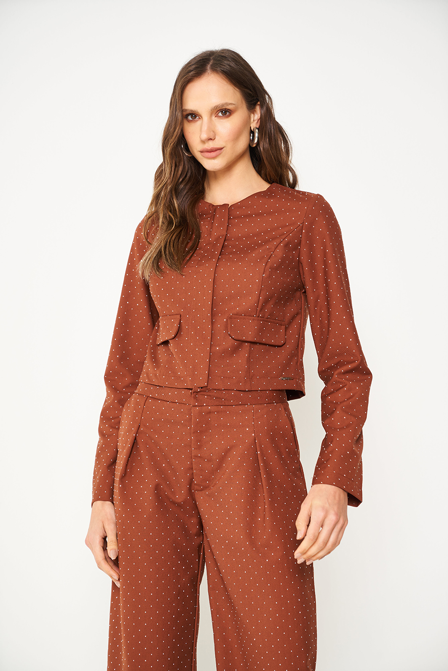 JAQUETA COLCCI PP MARROM/PRATA