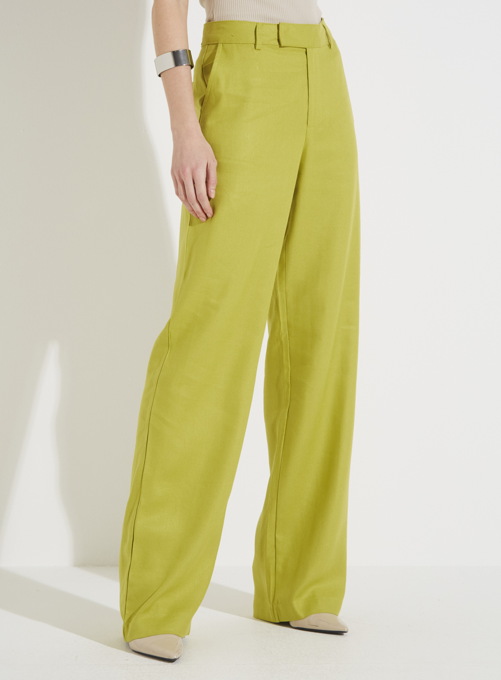 CALÇA LINHO 38 VERDE ESCILA