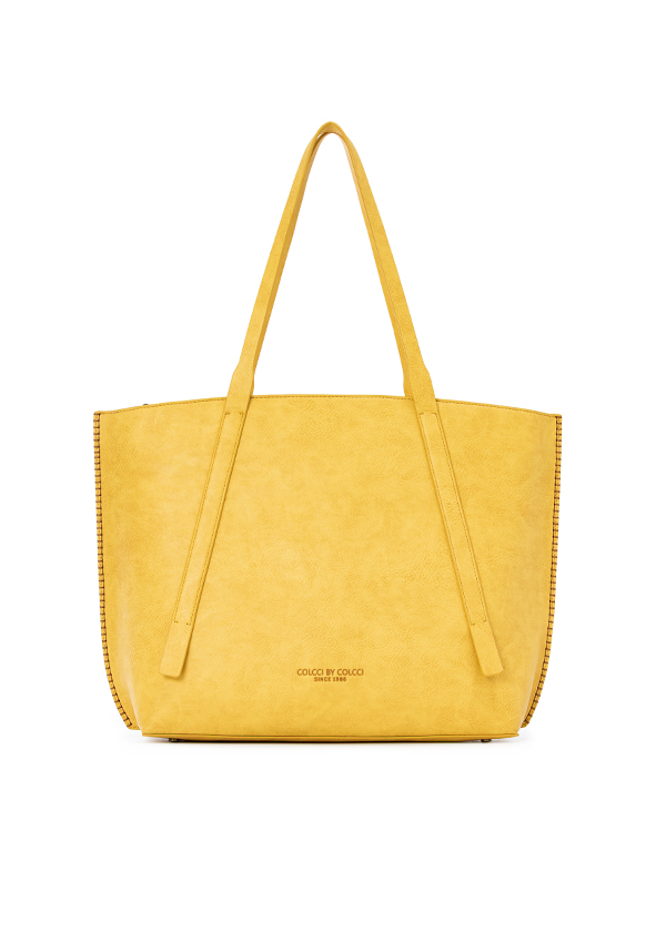 BOLSA FEM COLCCI SHOPPING BAG COURO U AMARELO TOFU
