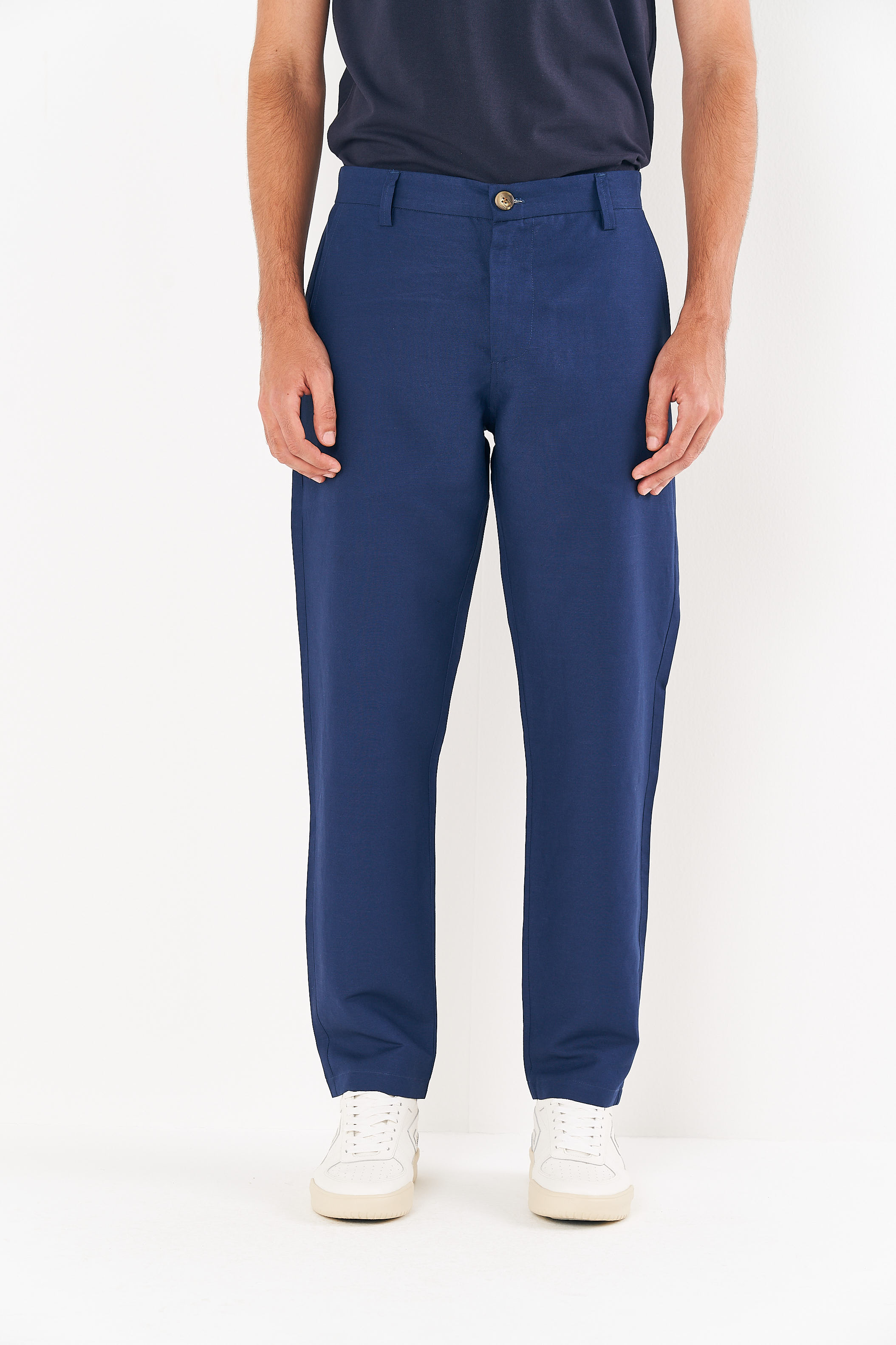 CALÇA LINHO 40 AZUL DARKNESS
