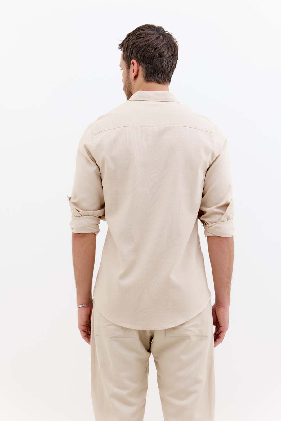 CAMISA LINHO CASUAL M BEGE DAISY