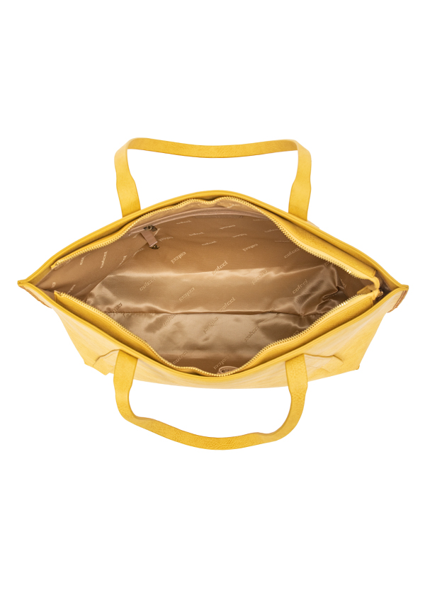 BOLSA FEM COLCCI SHOPPING BAG COURO U AMARELO TOFU