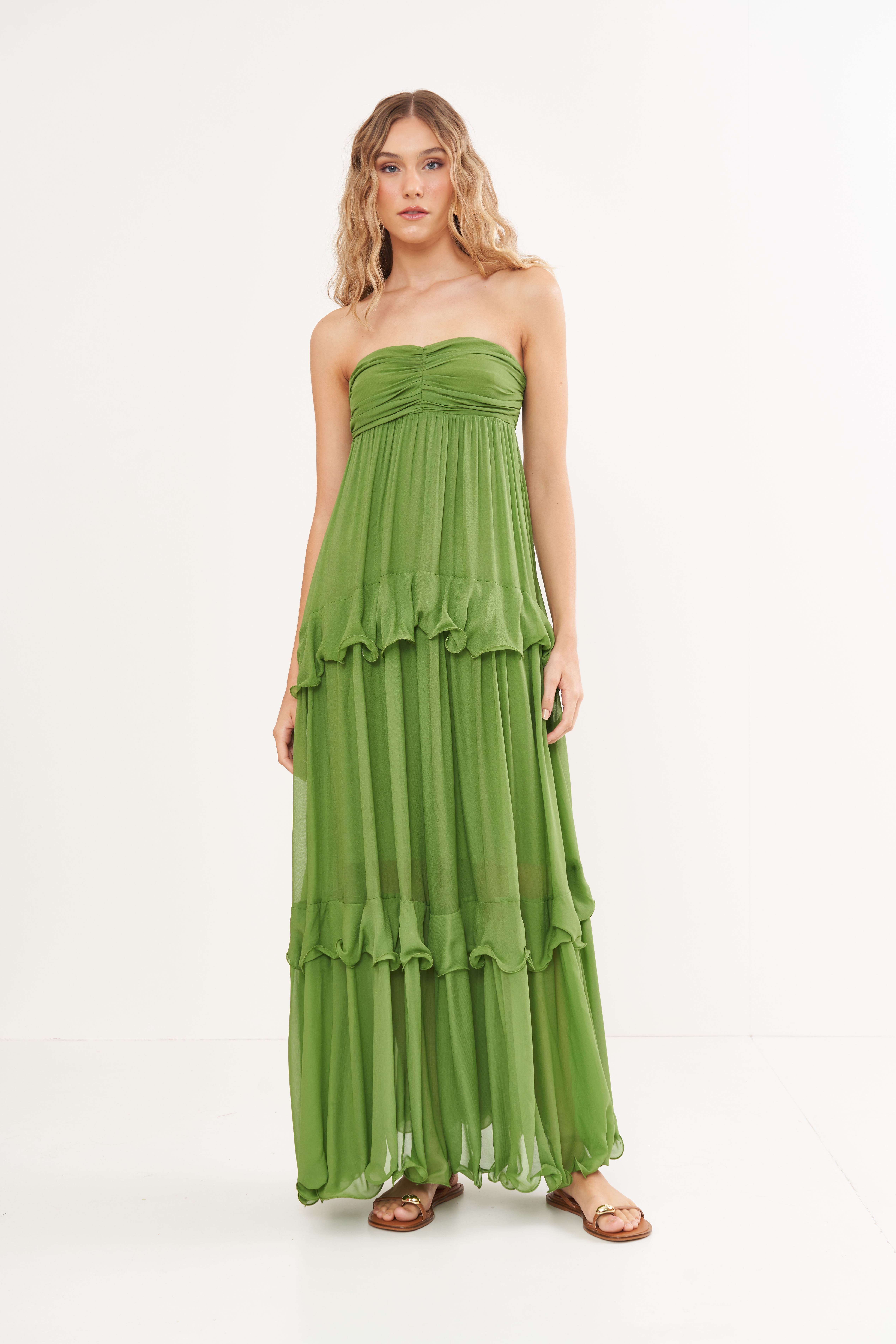 VESTIDO COLCCI M VERDE YUCA