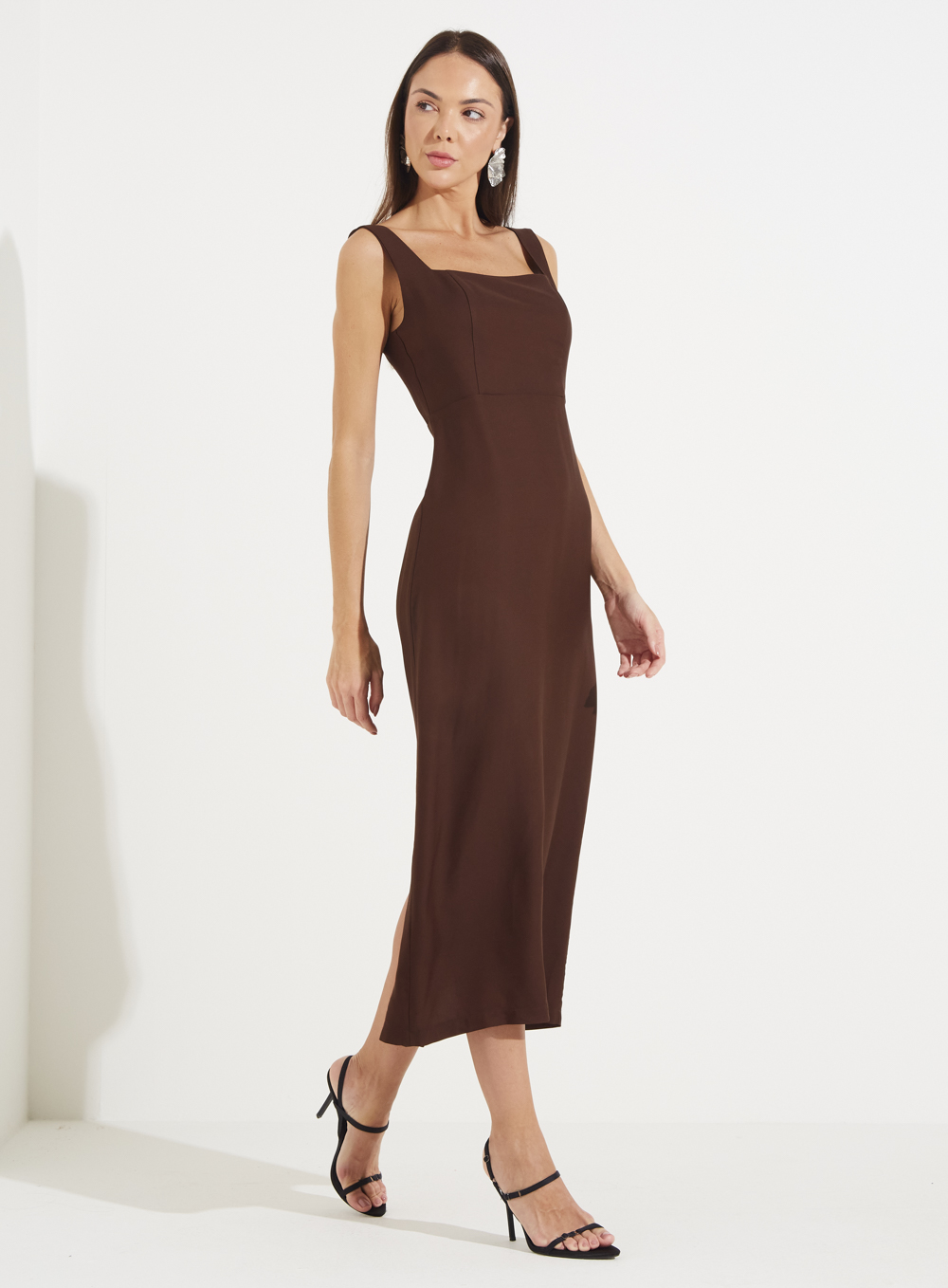 VESTIDO FORUM M MARROM NOBUCK