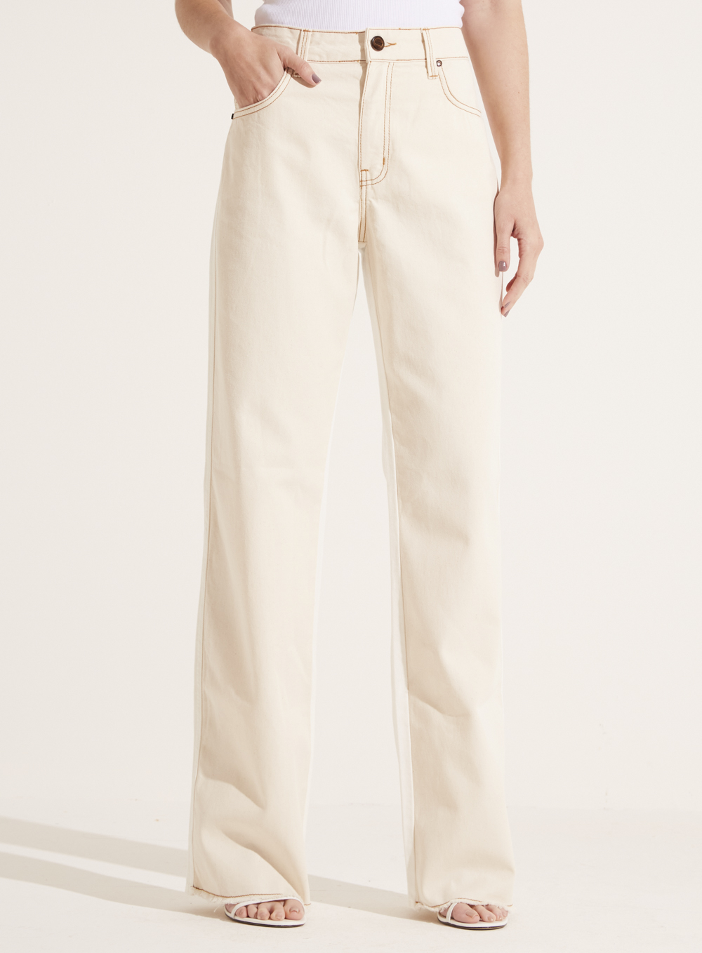 CALÇA SARJA RAQUEL WIDE LEG 36 OFF SHELL