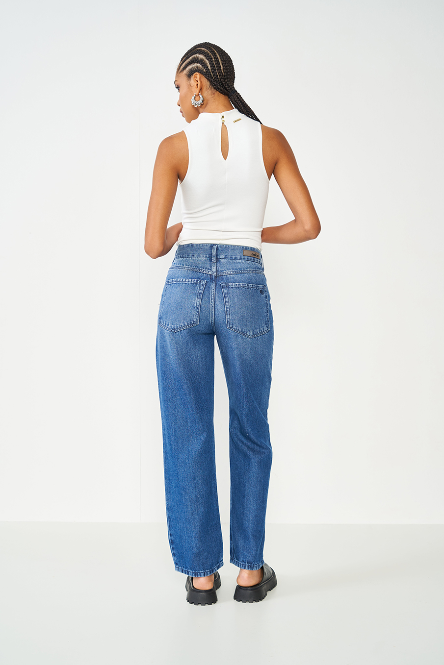 CALÇA JEANS LEONI LOW 42 INDIGO