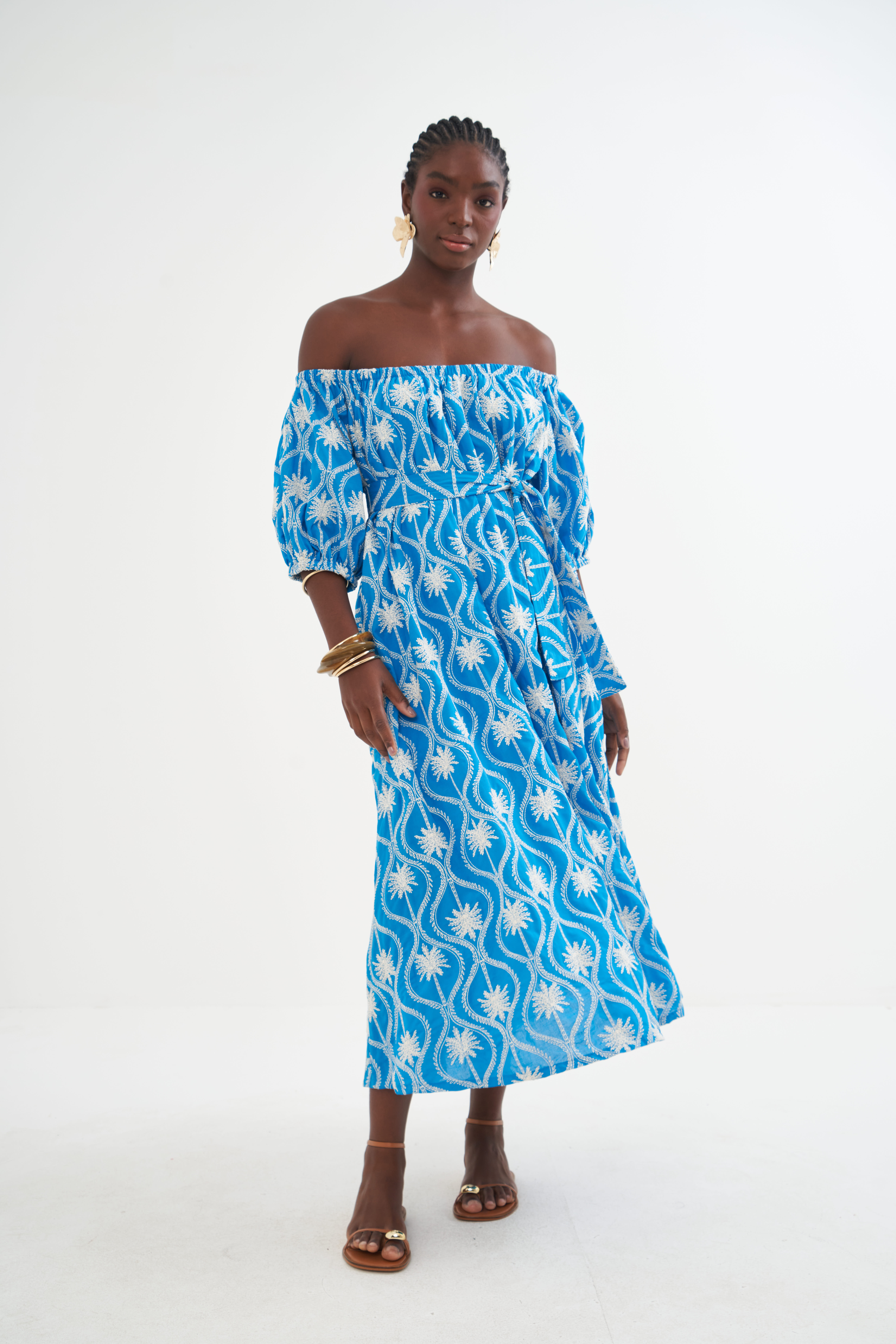 VESTIDO BORDADO M AZUL/OFF