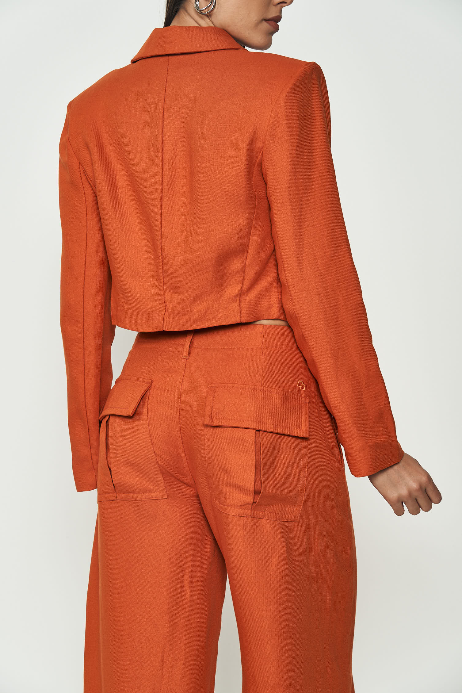 JAQUETA LINHO P LARANJA RUSSET