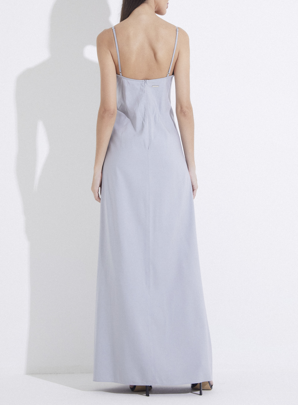 VESTIDO LINHO 38 CINZA PEWTER