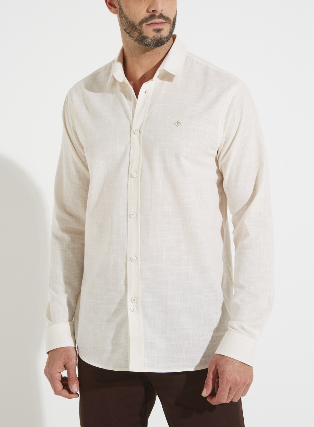 CAMISA RELAX M BEGE/OFF