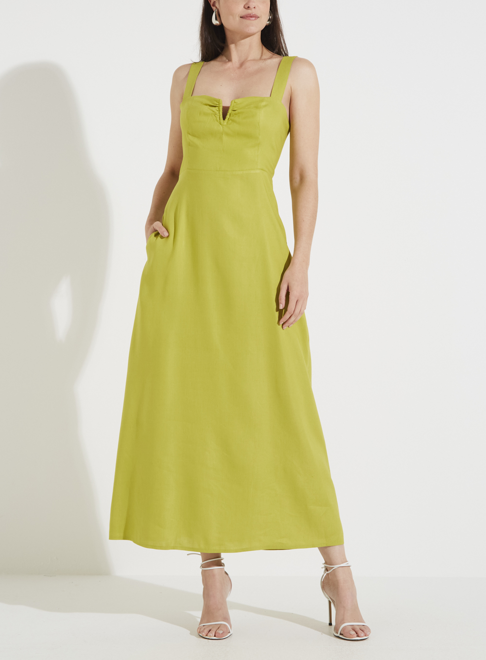VESTIDO LINHO M VERDE ESCILA