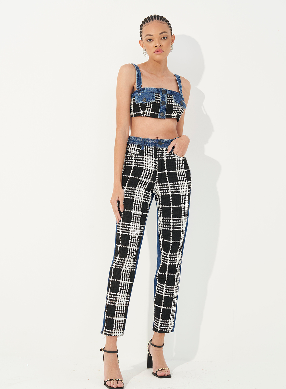 CALÇA JEANS BRUNA COM TWEED 42 INDIGO
